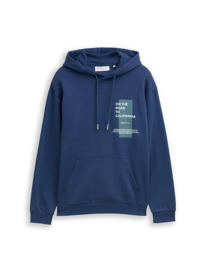 Denim Tom Tailor - Hoodie Sweatshirt mit Print ocean night blue - Gr. - XXL von Denim Tom Tailor