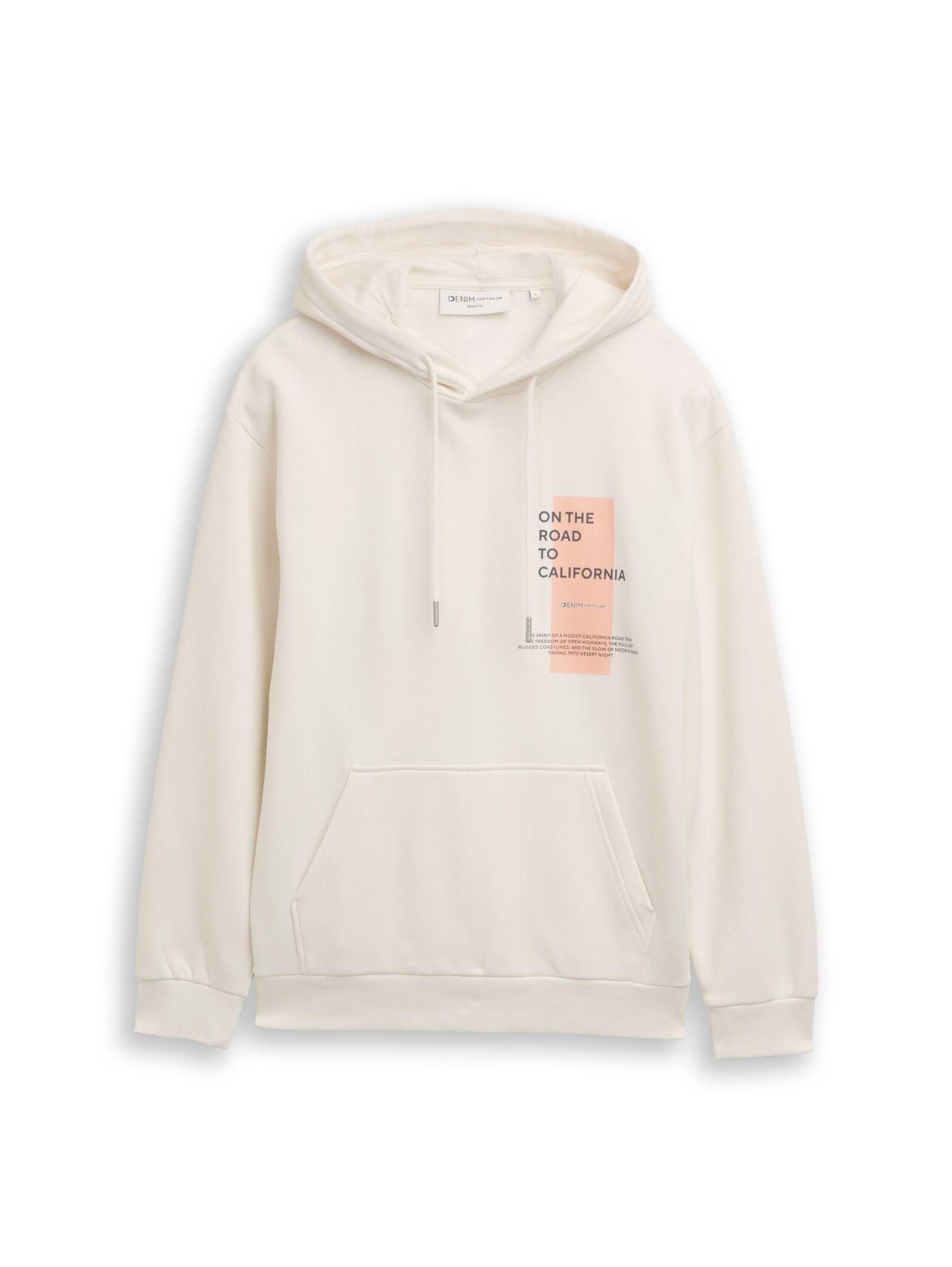 Denim Tom Tailor - Hoodie Sweatshirt mit Print wool white - Gr. - XXL von Denim Tom Tailor