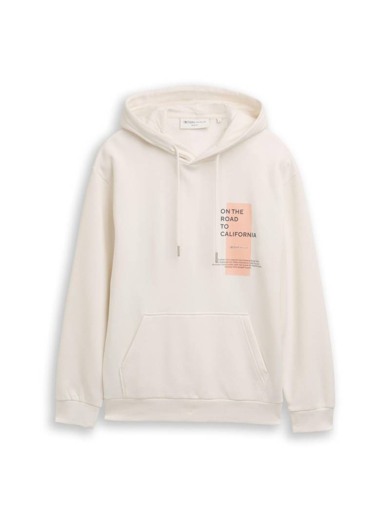 Denim Tom Tailor - Hoodie Sweatshirt mit Print wool white - Gr. - XXL von Denim Tom Tailor
