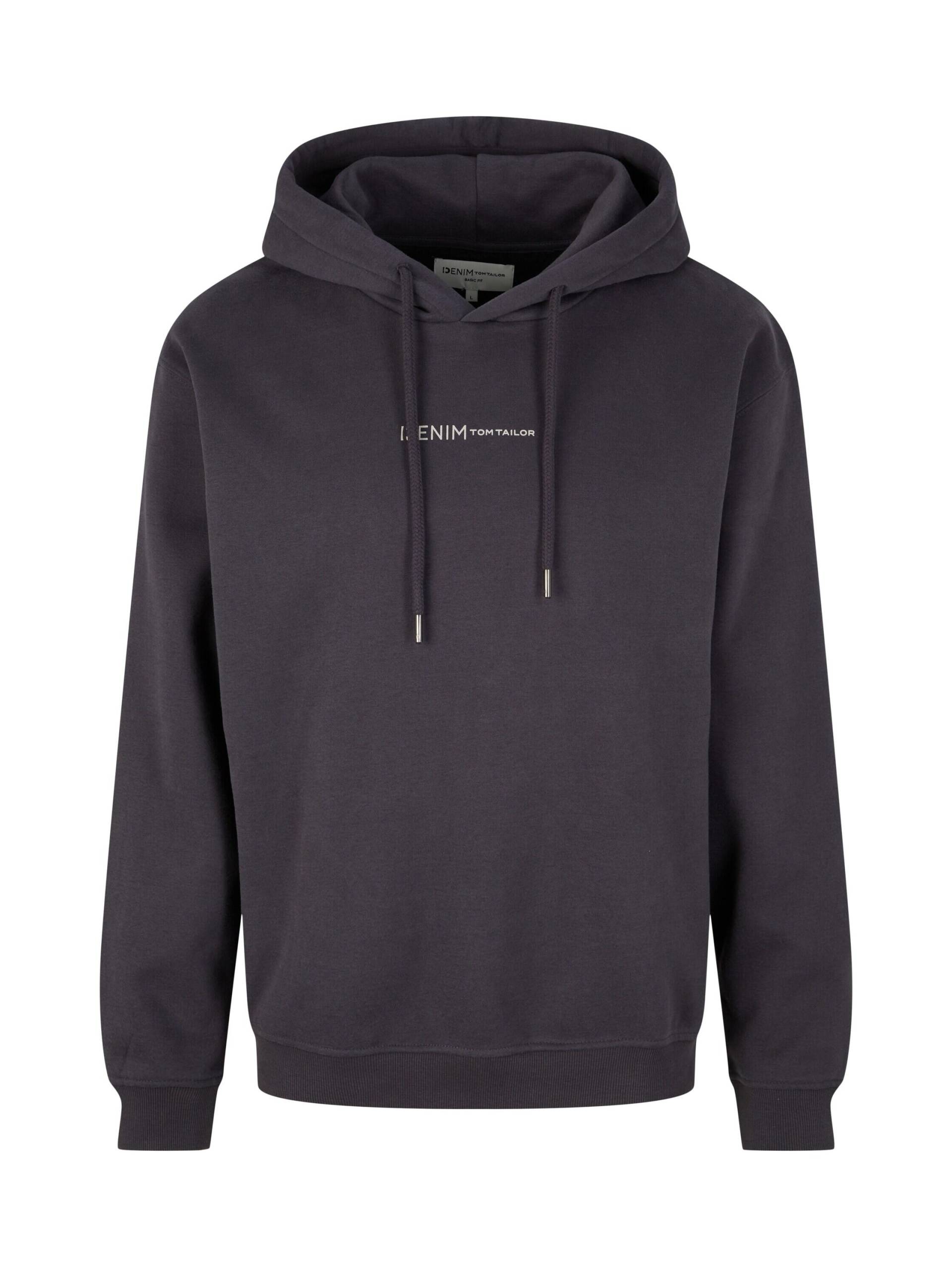 Denim Tom Tailor - Hoodie mit Bio-Baumwolle coal grey - Gr. - M von Denim Tom Tailor