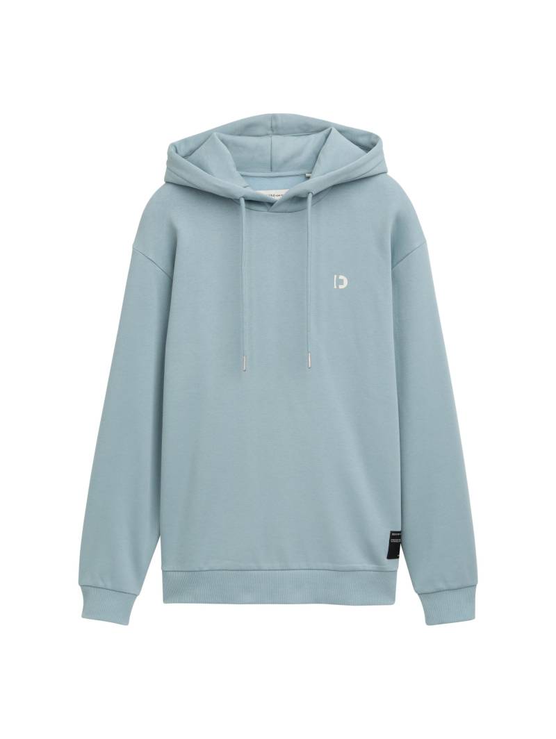 Denim Tom Tailor - Hoodie mit Logo-Details light grey mint - Gr. - L von Denim Tom Tailor