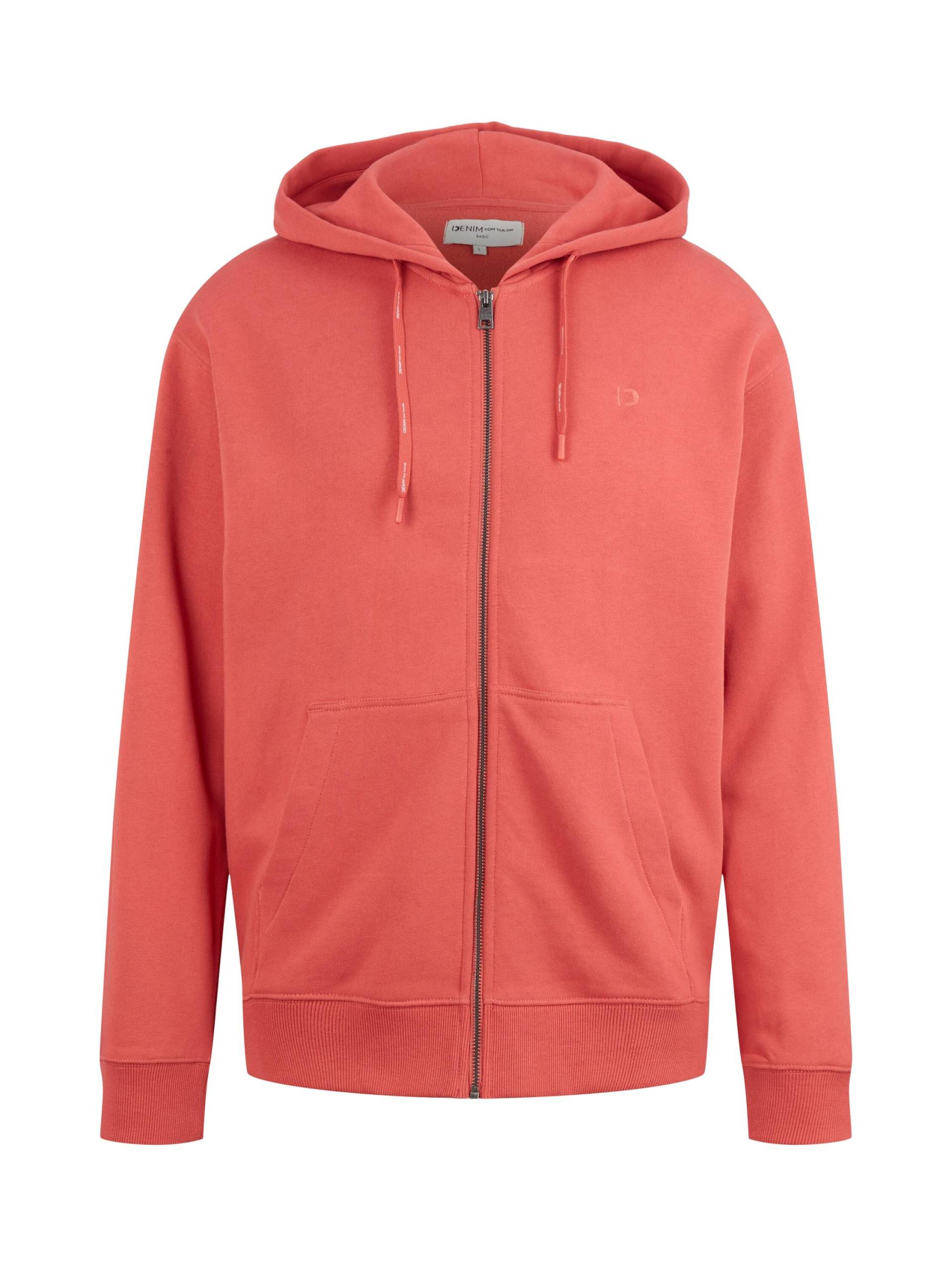 Denim Tom Tailor - Hoodie mit Print auf der Brust smoky red - Gr. - M von Denim Tom Tailor