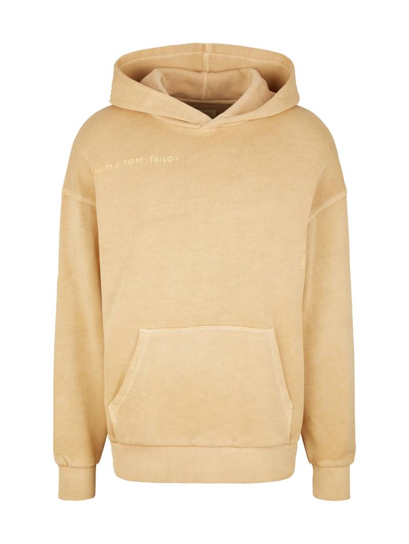 Denim Tom Tailor - Hoodie mit Print brown rice - Gr. - S von Denim Tom Tailor