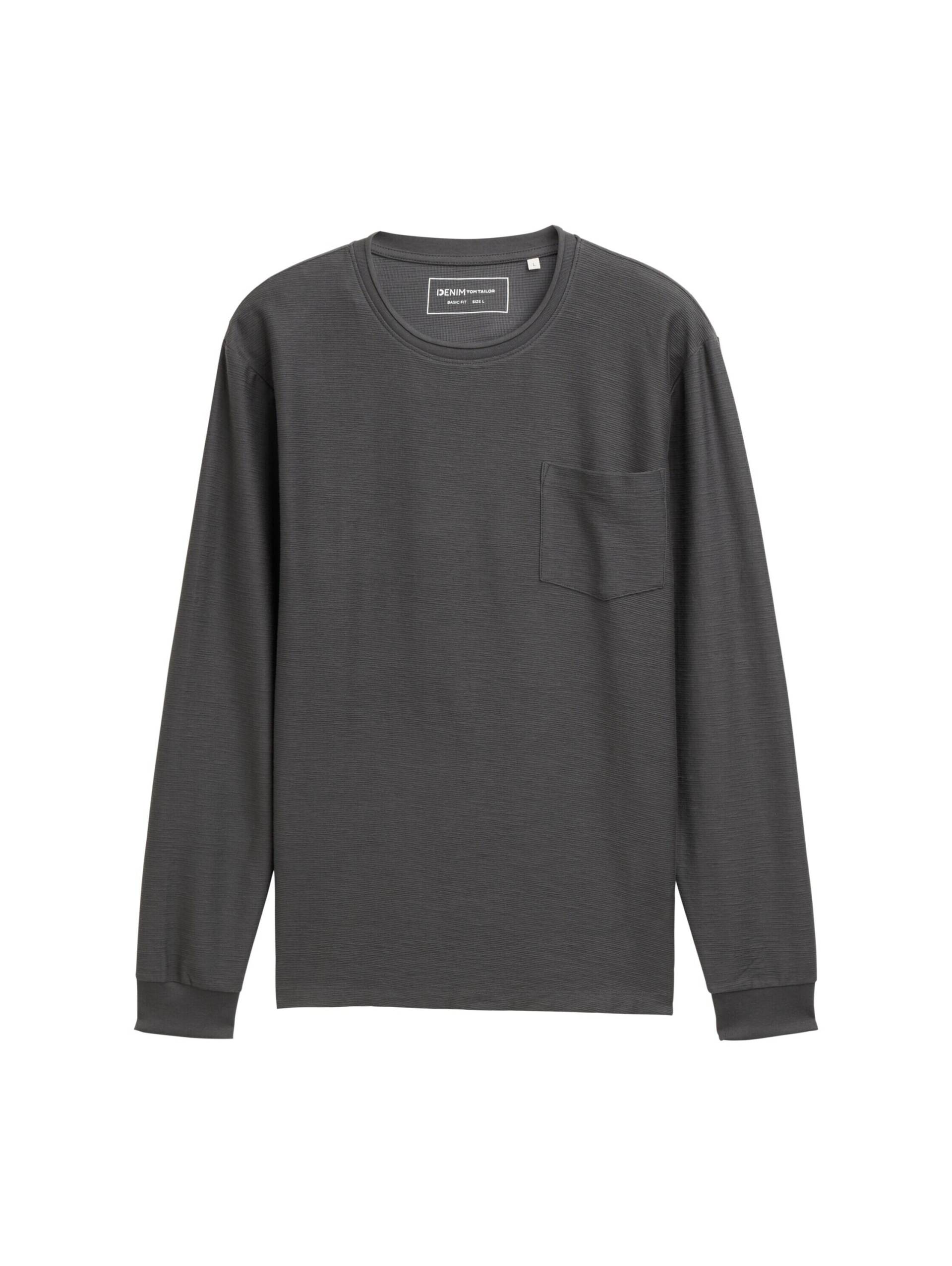 Denim Tom Tailor - Langarmshirt mit Brusttasche ash grey - Gr. - XL von Denim Tom Tailor