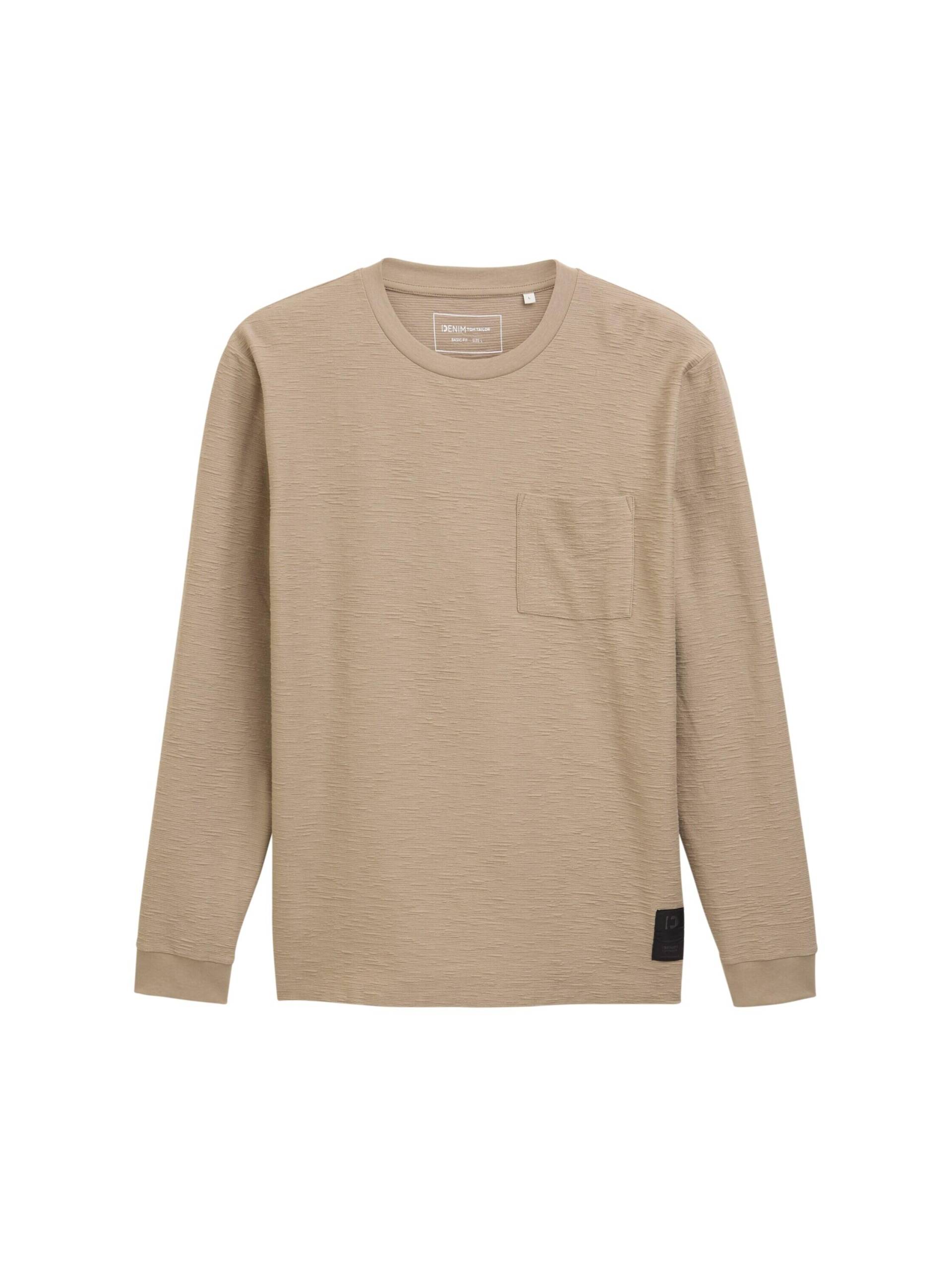 Denim Tom Tailor - Langarmshirt mit Brusttasche roasted nut brown - Gr. - XL von Denim Tom Tailor