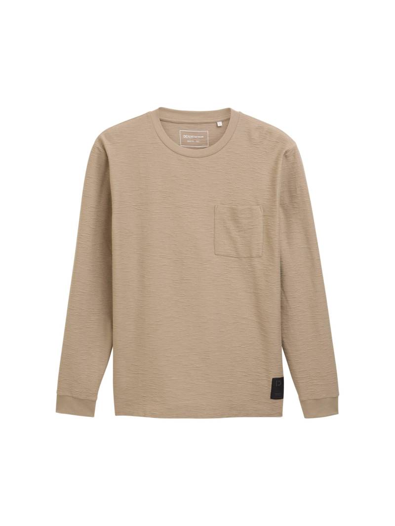 Denim Tom Tailor - Langarmshirt mit Brusttasche roasted nut brown - Gr. - XL von Denim Tom Tailor