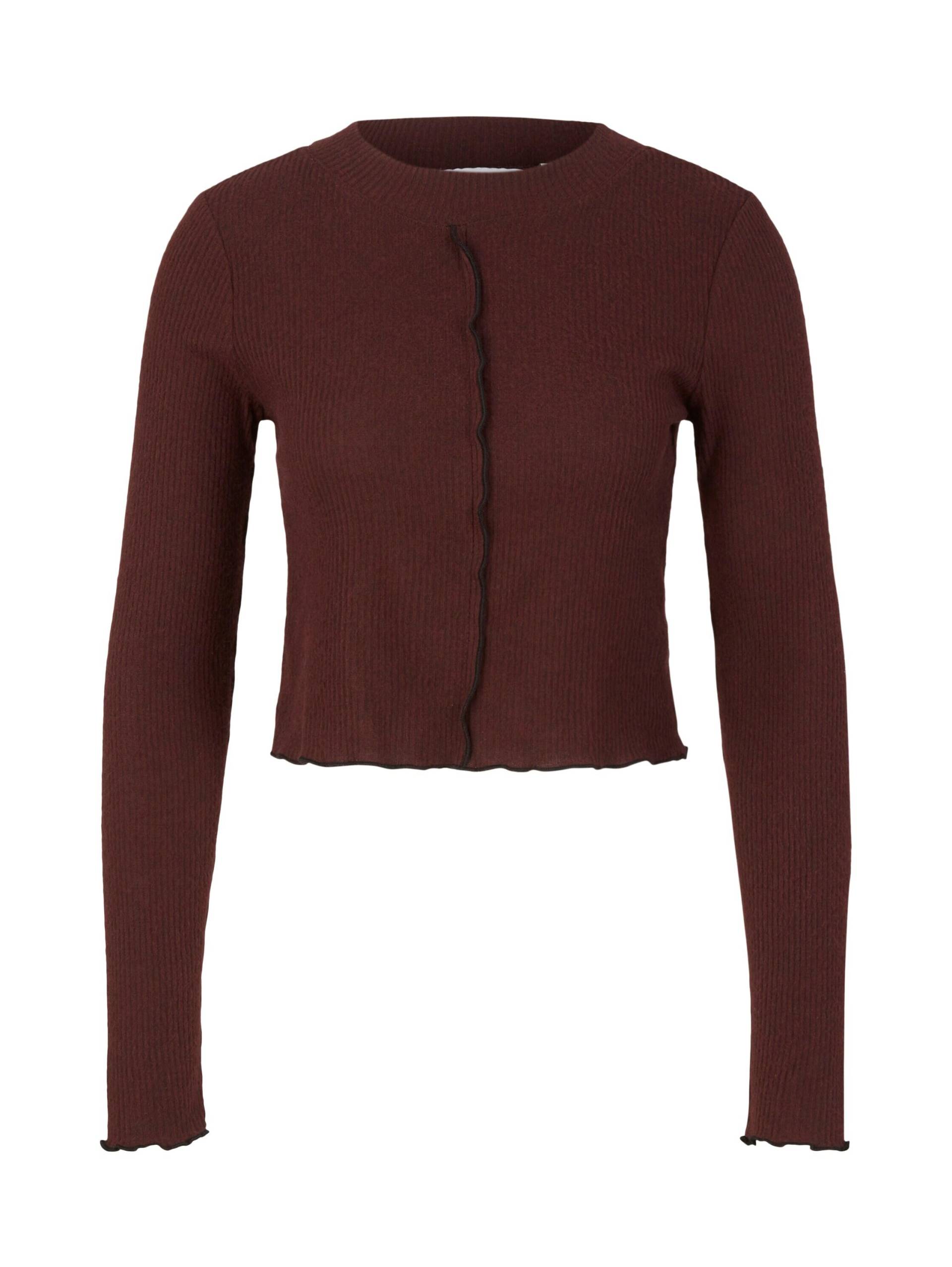 Denim Tom Tailor - Langarmshirt mit Nahtdetail bitter chocolate - Gr. - L von Denim Tom Tailor