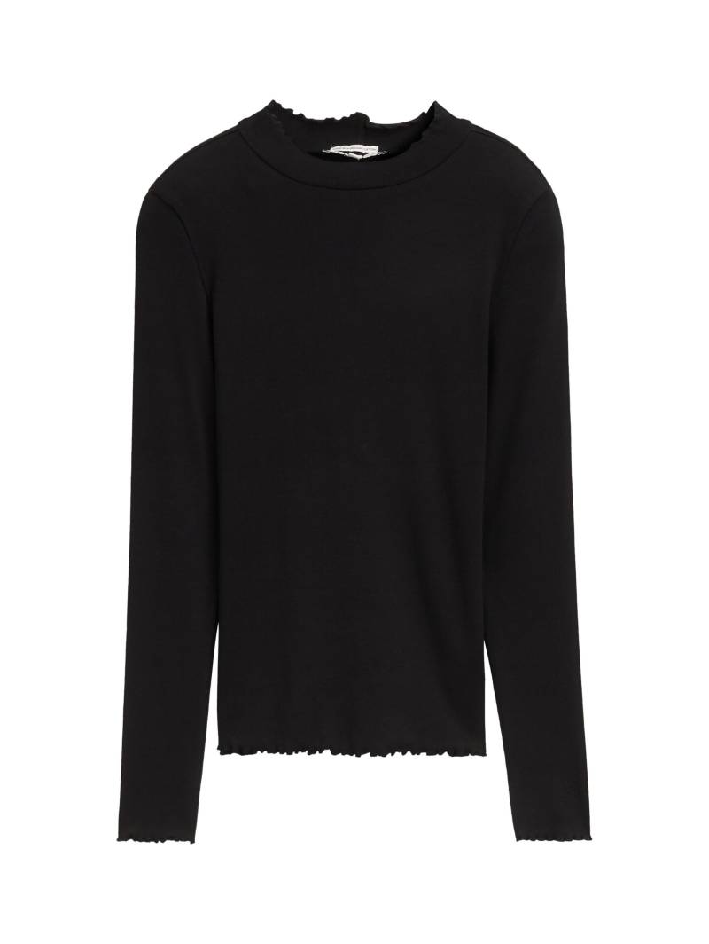 Denim Tom Tailor - Langarmshirt mit Rippstruktur deep black - Gr. - XS von Denim Tom Tailor