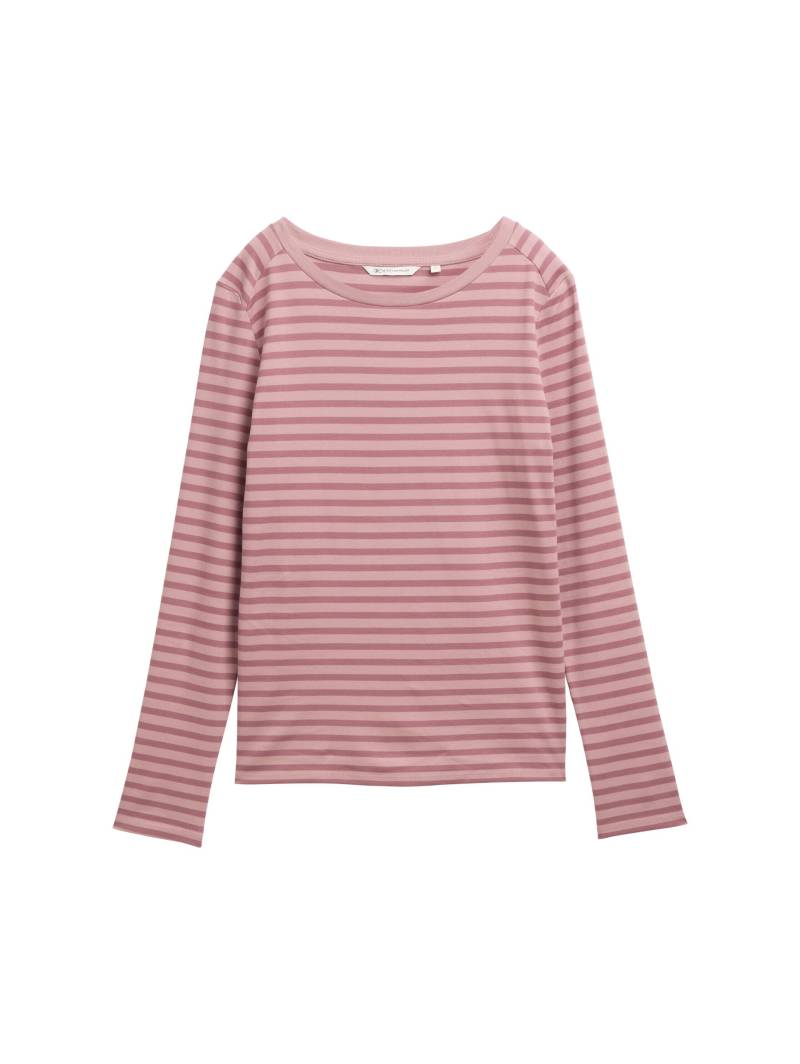 Denim Tom Tailor - Langarmshirt mit Streifenmuster tonal dusty rose stripe - Gr. - S von Denim Tom Tailor