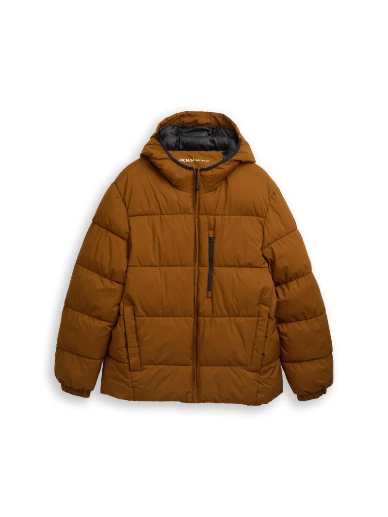 Denim Tom Tailor - Lightweight Puffer-Jacke mit Kapuze equestrian brown - Gr. - M von Denim Tom Tailor