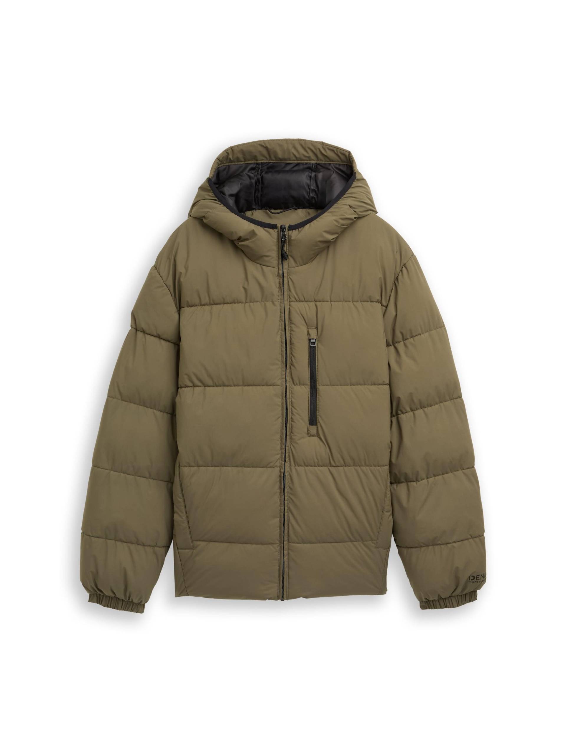 Denim Tom Tailor - Lightweight Puffer-Jacke mit Kapuze jungle soil green - Gr. - S von Denim Tom Tailor