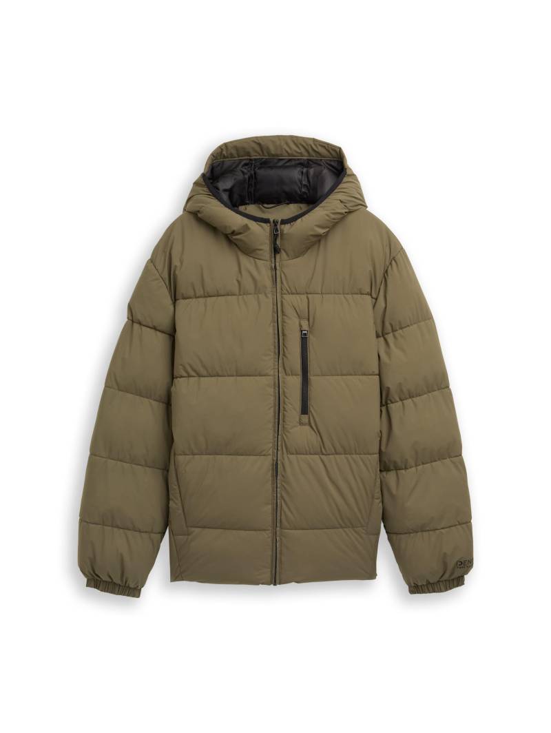 Denim Tom Tailor - Lightweight Puffer-Jacke mit Kapuze jungle soil green - Gr. - S von Denim Tom Tailor