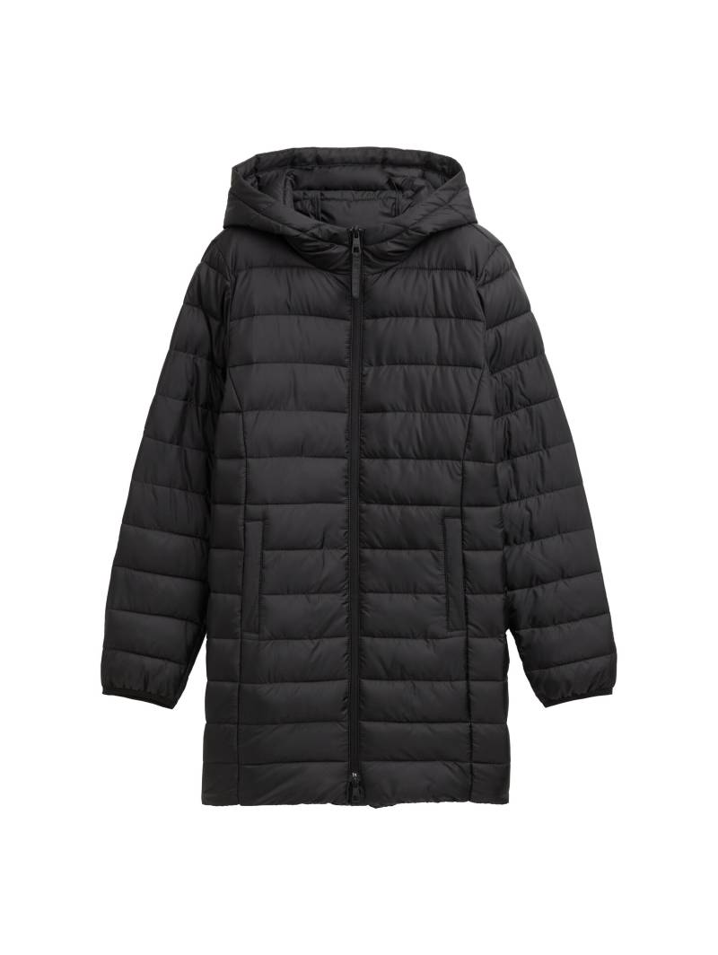 Denim Tom Tailor - Lightweight Steppmantel mit Kapuze deep black - Gr. - XS von Denim Tom Tailor