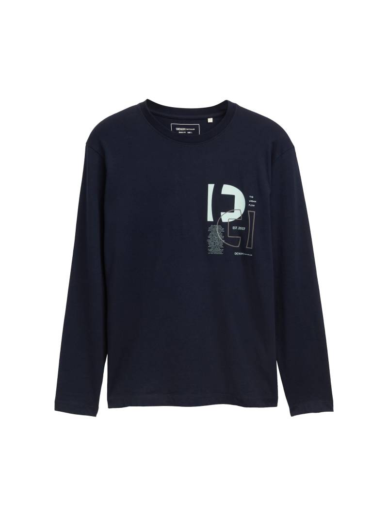 Denim Tom Tailor - Longsleeve mit Print sky captain blue - Gr. - XXL von Denim Tom Tailor
