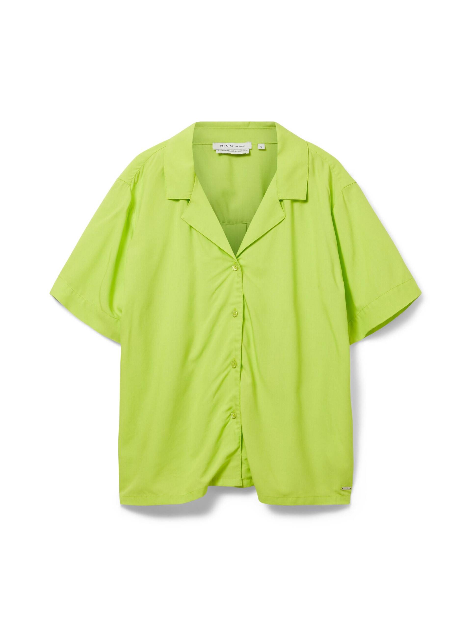 Denim Tom Tailor - Loose Fit Hemdbluse neon lime - Gr. - L von Denim Tom Tailor