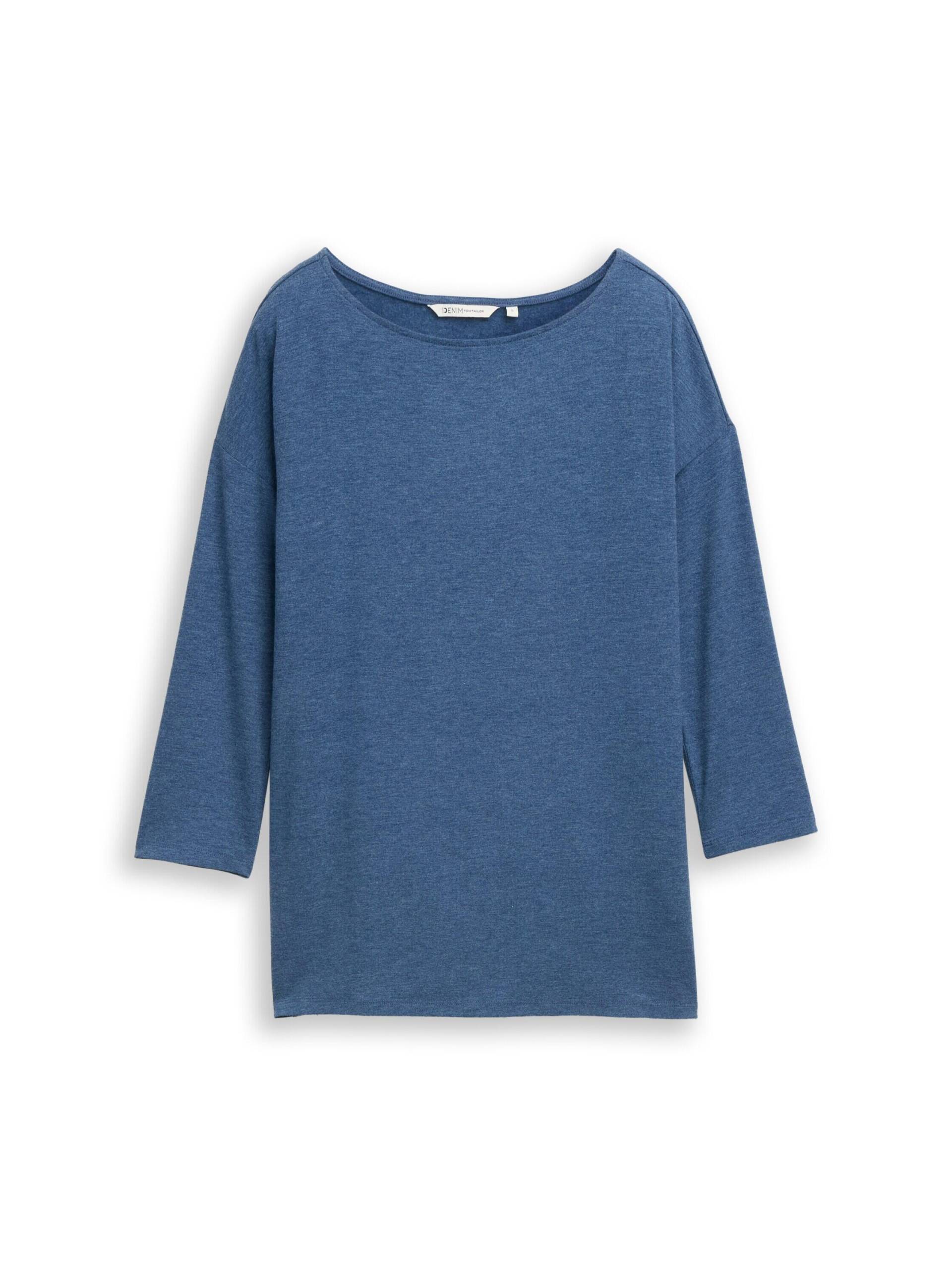 Denim Tom Tailor - Loose Fit Langarmshirt dark duck blue - Gr. - S von Denim Tom Tailor
