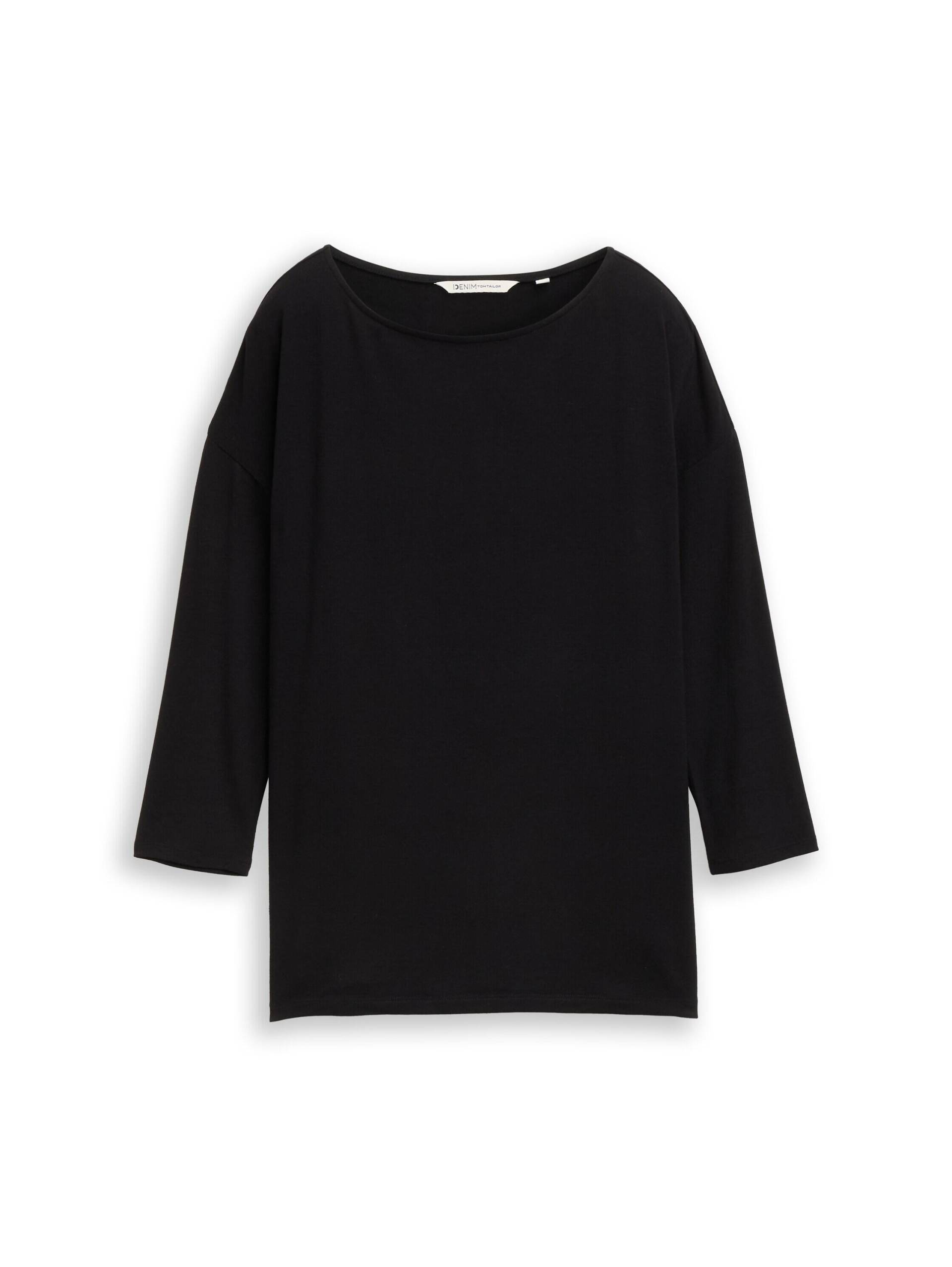 Denim Tom Tailor - Loose Fit Langarmshirt deep black - Gr. - L von Denim Tom Tailor