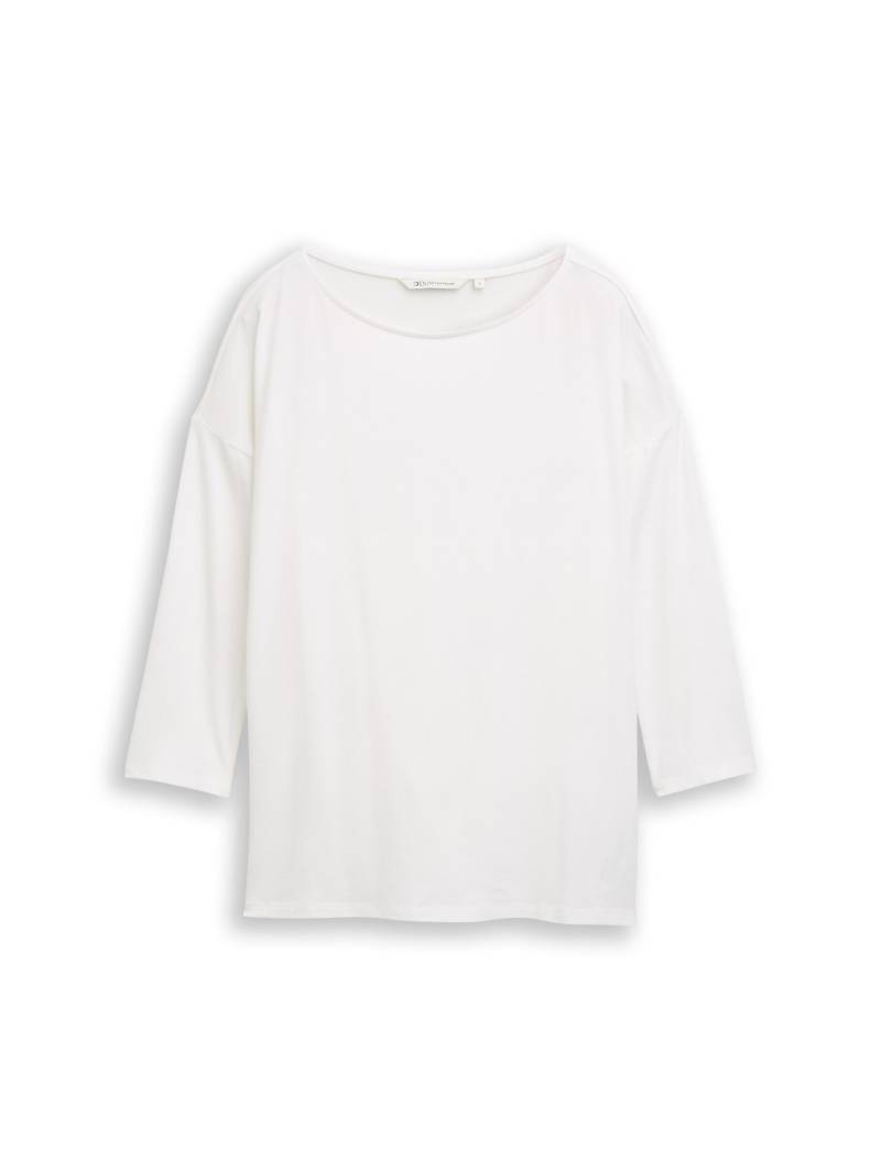 Denim Tom Tailor - Loose Fit Langarmshirt off white - Gr. - XS von Denim Tom Tailor