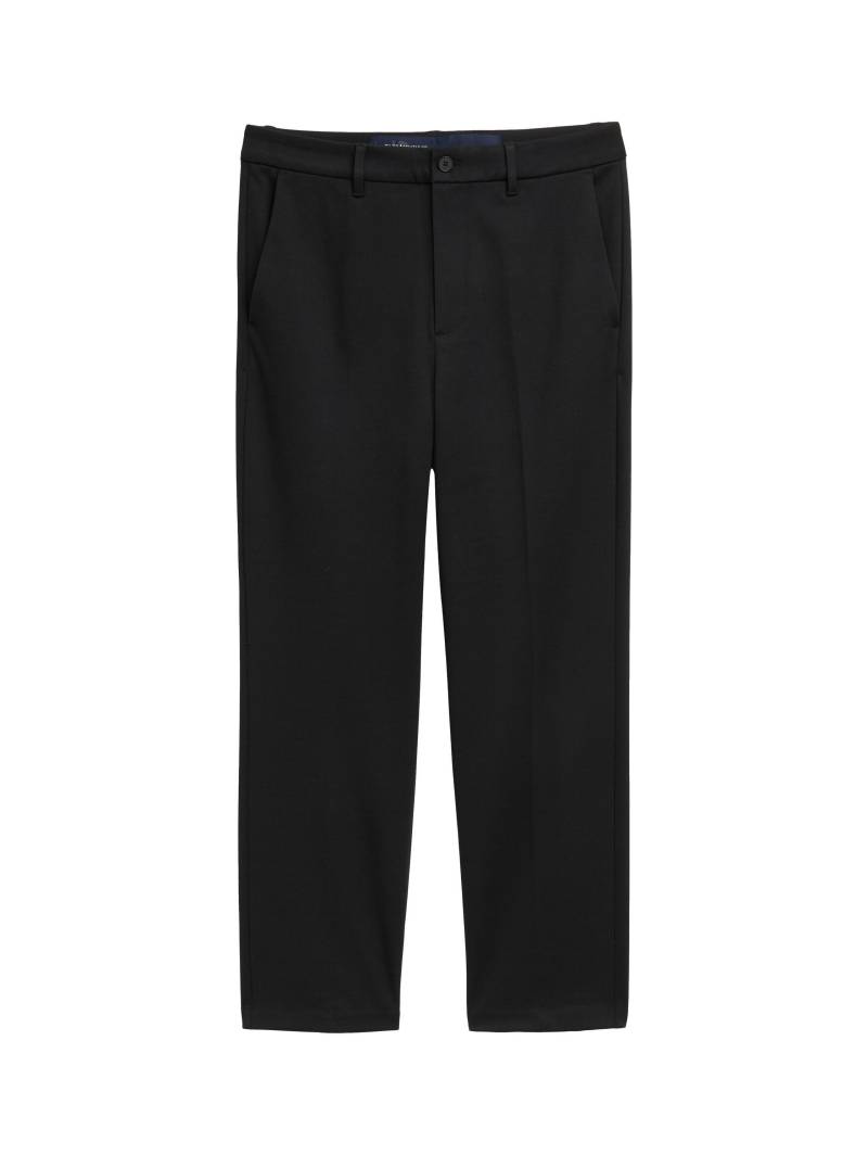 Denim Tom Tailor - Loose Fit Piqué Hose black von Denim Tom Tailor