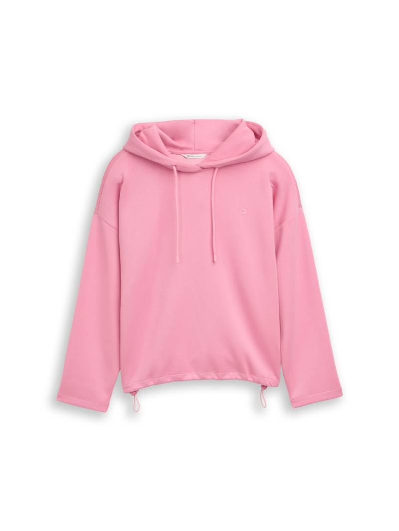 Denim Tom Tailor - Loose Fit Scuba Hoodie Sweatshirt soft blush rose - Gr. - M von Denim Tom Tailor