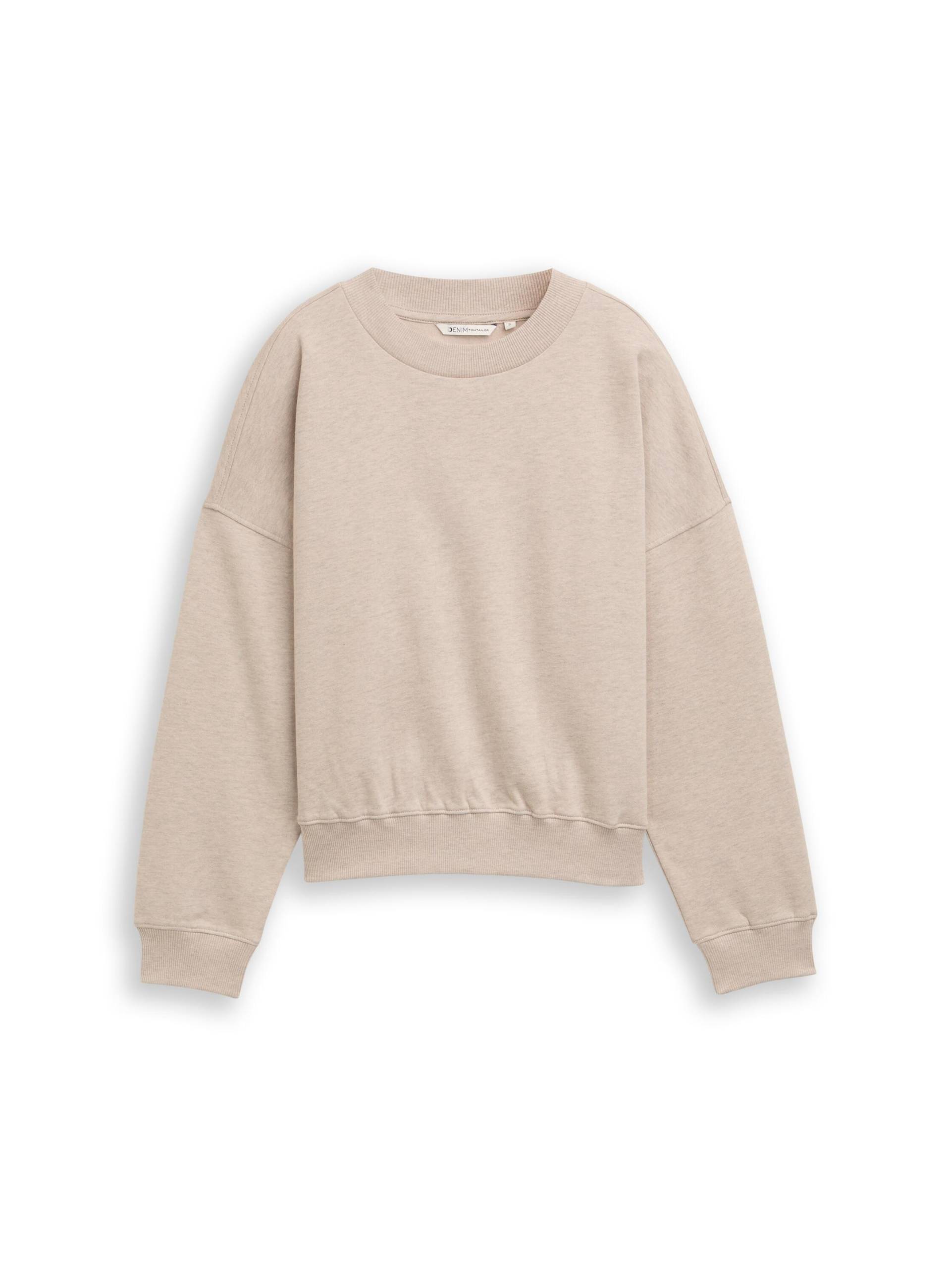 Denim Tom Tailor - Loose Fit Sweatshirt cosy beige melange - Gr. - M von Denim Tom Tailor
