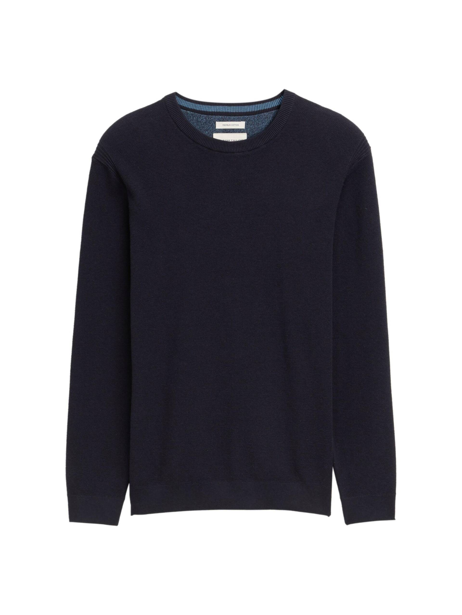 Denim Tom Tailor - Loose Fit Sweatshirt mit Muster navy white big scale print - Gr. - XL von Denim Tom Tailor
