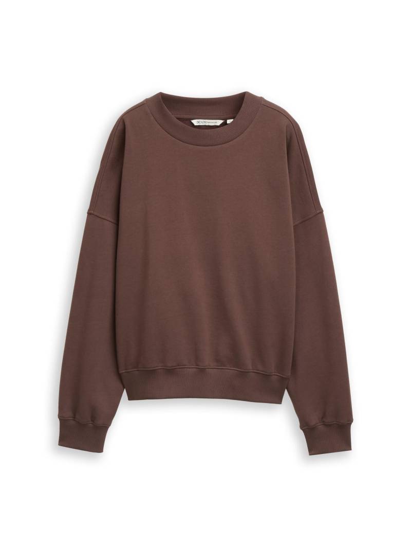 Denim Tom Tailor - Loose Fit Sweatshirt soft chocolate brown - Gr. - L von Denim Tom Tailor