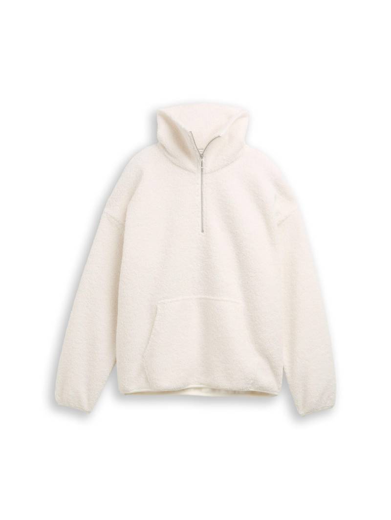 Denim Tom Tailor - Loose Fit Teddy Sweatshirt off white - Gr. - XL von Denim Tom Tailor