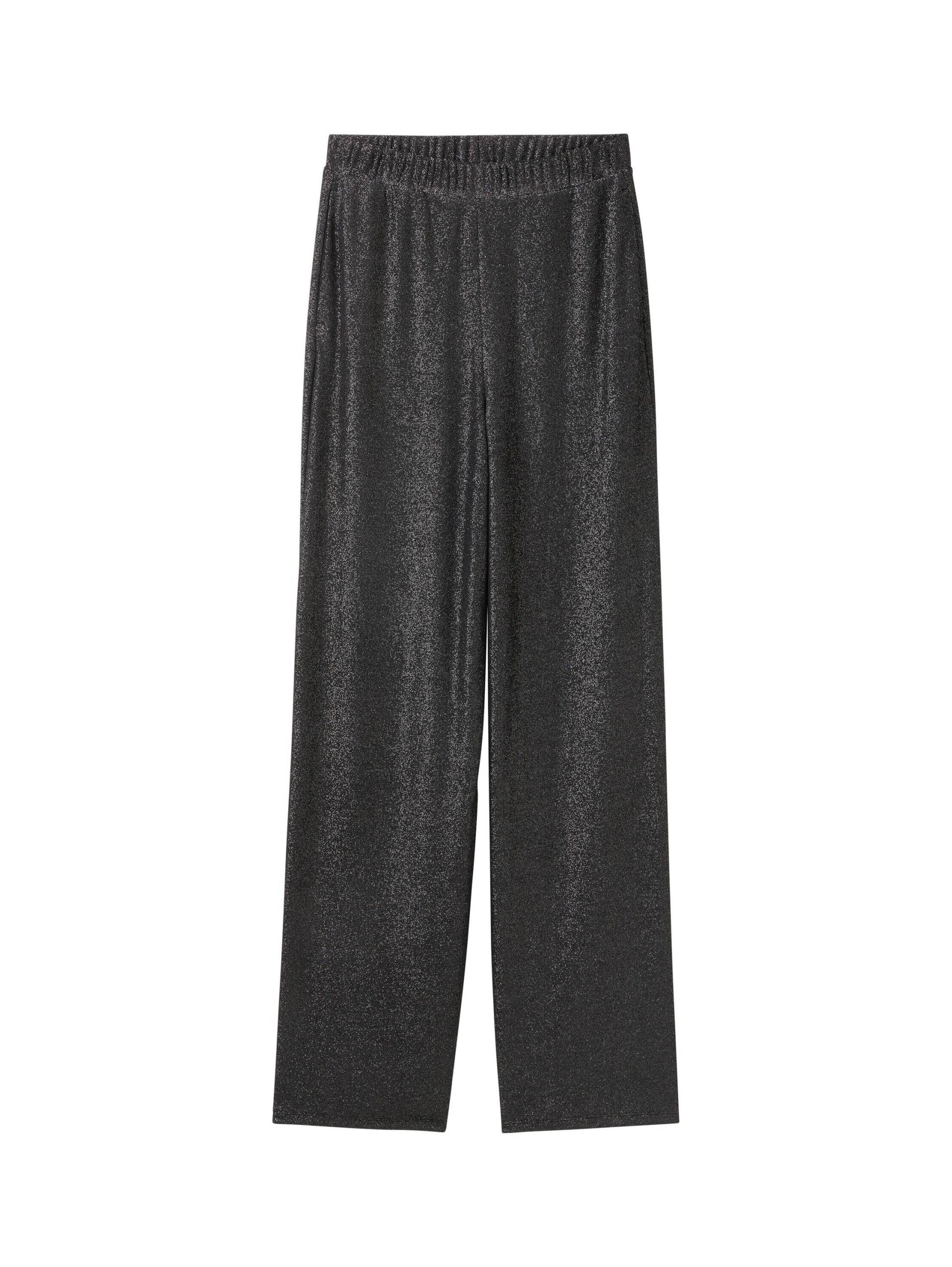 Denim Tom Tailor - Lurex Palazzo Hose black glitter - Gr. - XS von Denim Tom Tailor