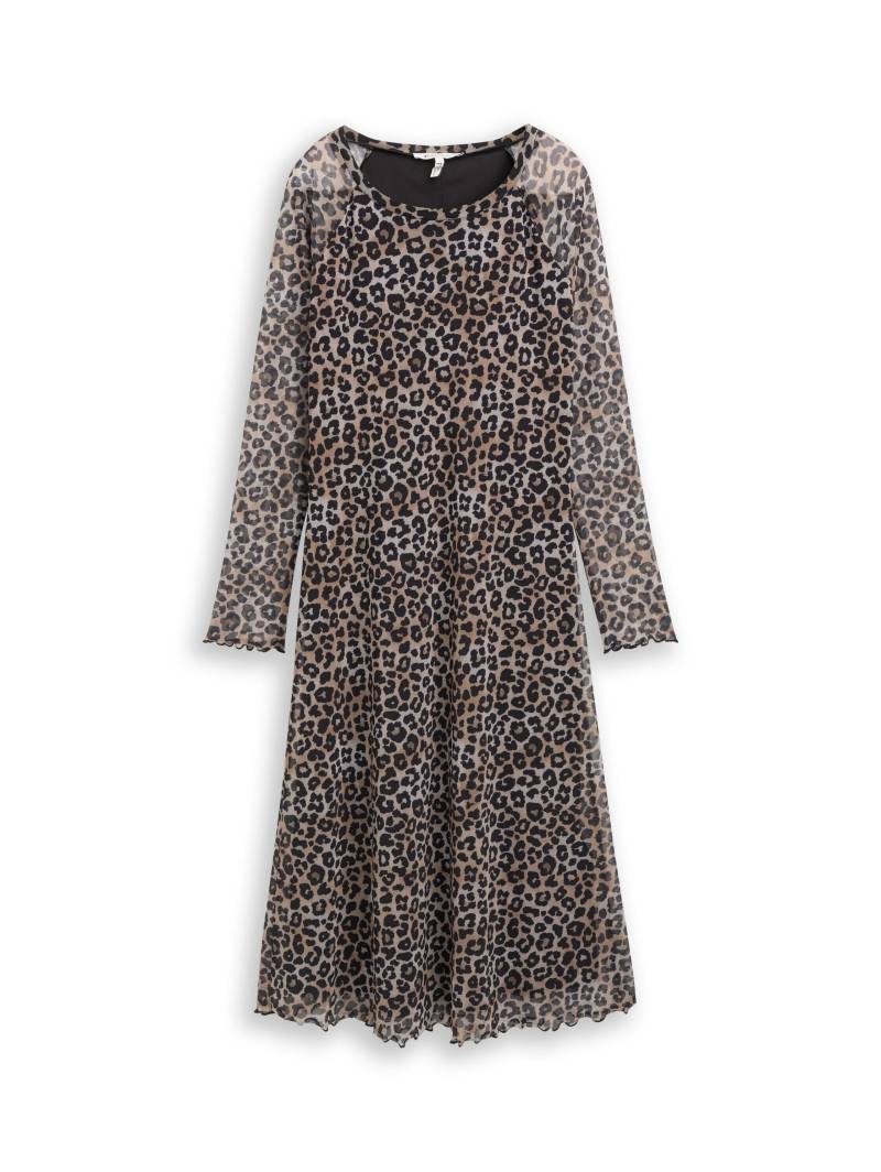 Denim Tom Tailor - Mesh Midi-Kleid mit Muster - Gr. - M von Denim Tom Tailor