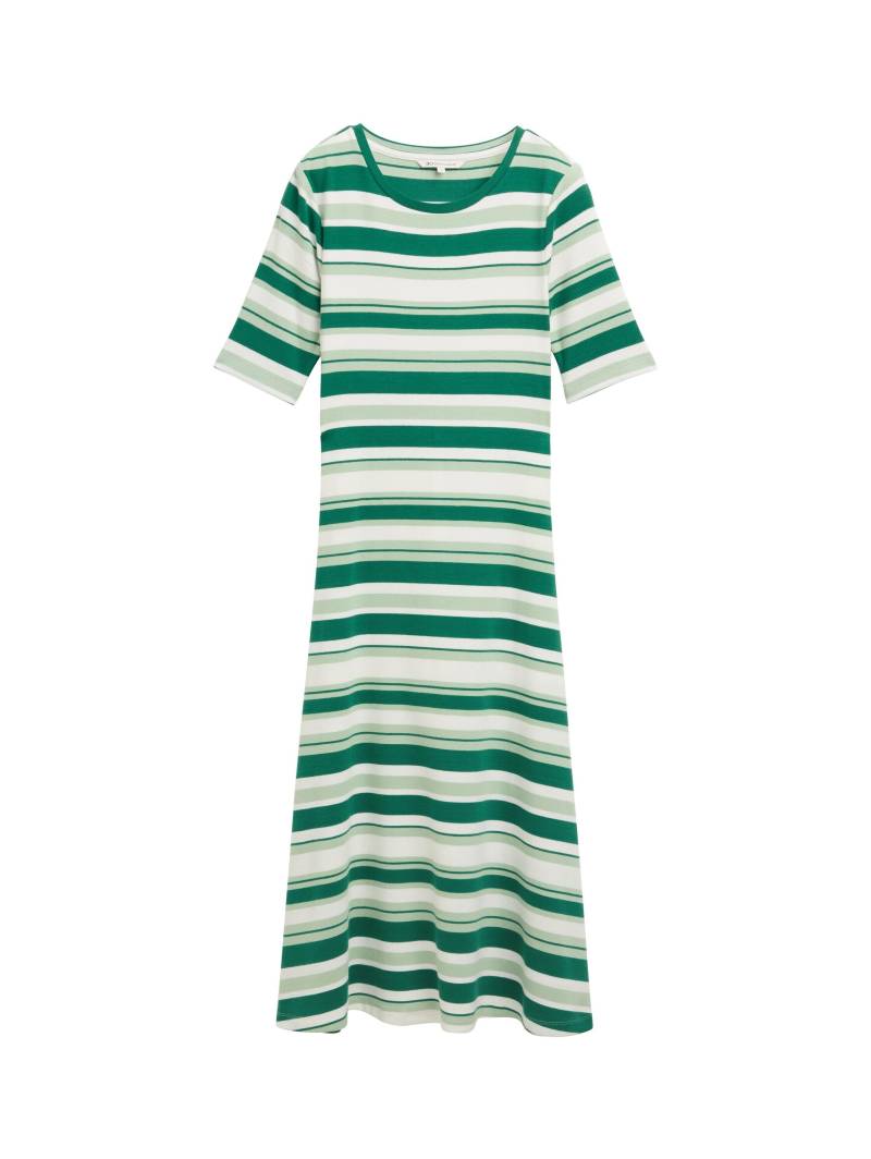 Denim Tom Tailor - Midi-Kleid mit Streifenmuster green mint stripe - Gr. - S von Denim Tom Tailor