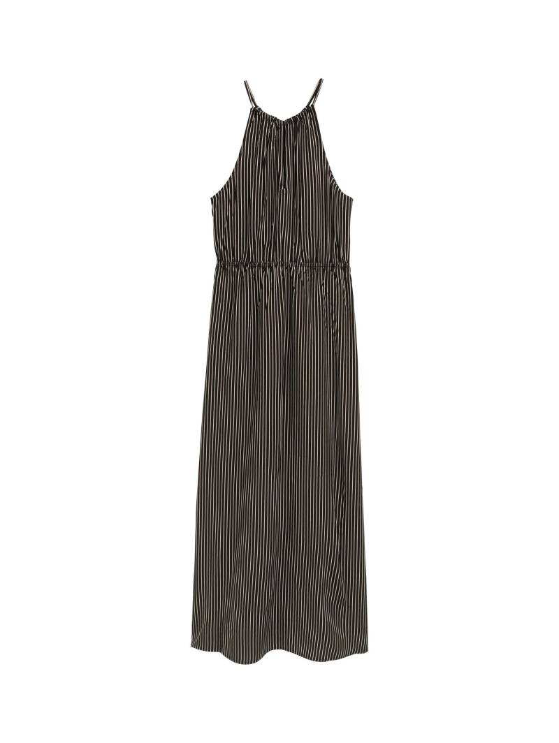 Denim Tom Tailor - Neckholder Maxi-Kleid black beige stripe - Gr. - L von Denim Tom Tailor
