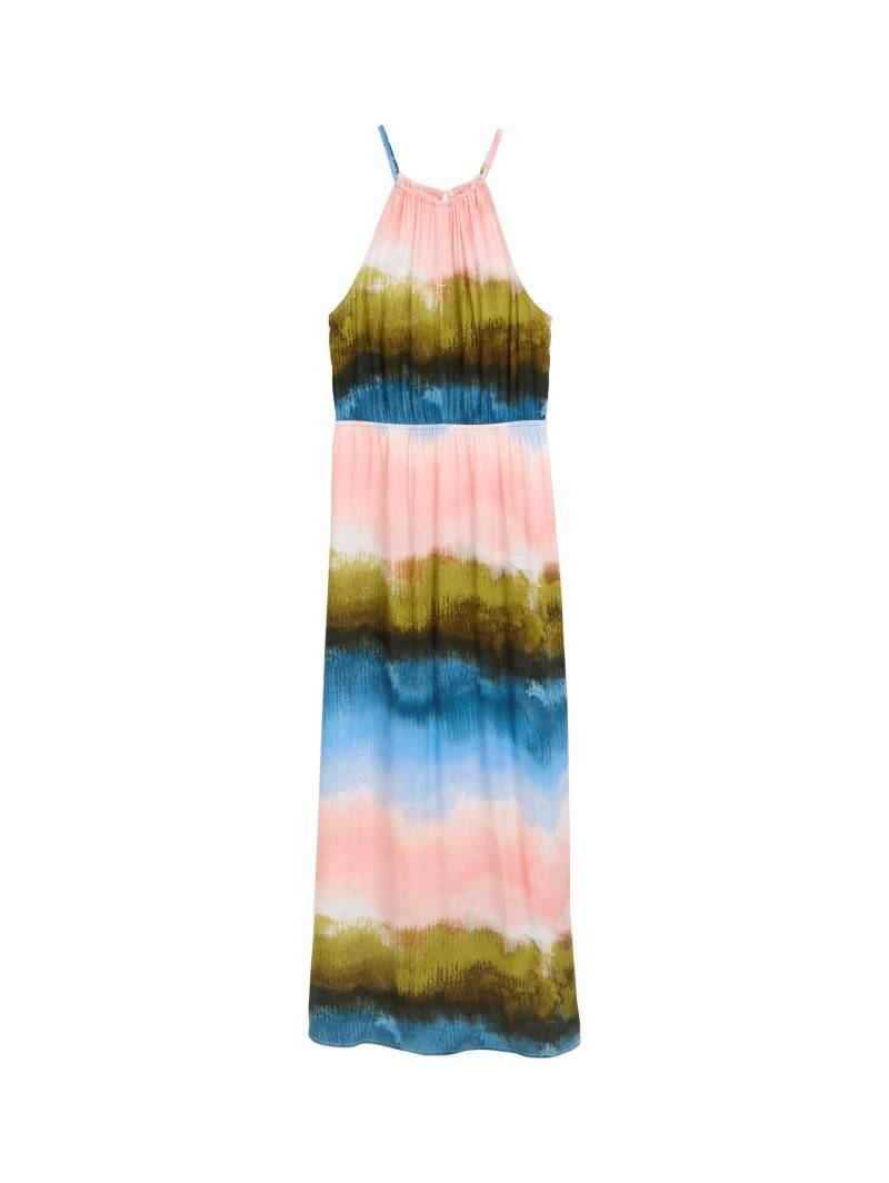 Denim Tom Tailor - Neckholder Maxi-Kleid watercolor print - Gr. - L von Denim Tom Tailor