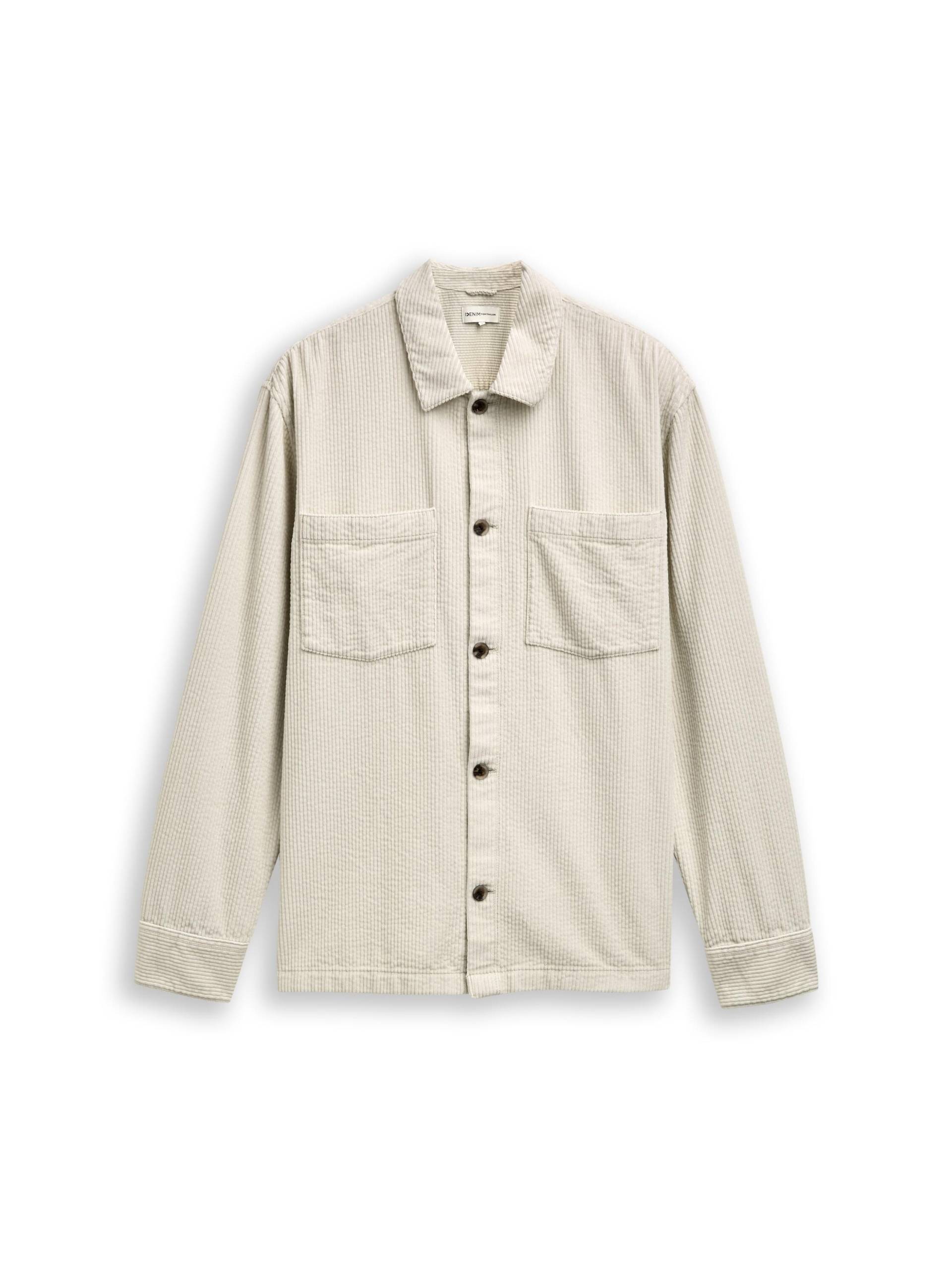 Denim Tom Tailor - Overshirt aus Cord greyish white - Gr. - L von Denim Tom Tailor