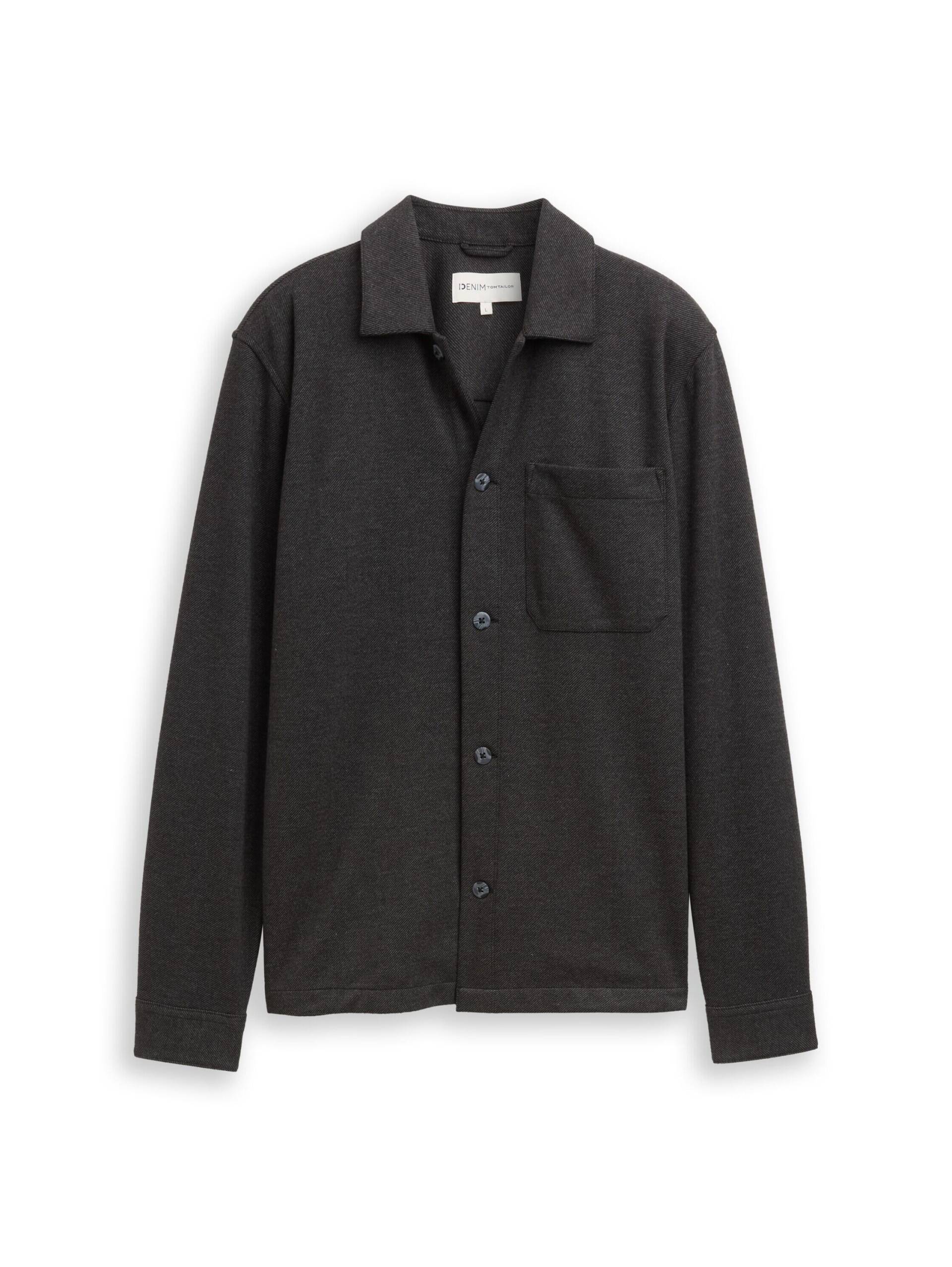 Denim Tom Tailor - Overshirt mit Brusttasche black twill - Gr. - S von Denim Tom Tailor