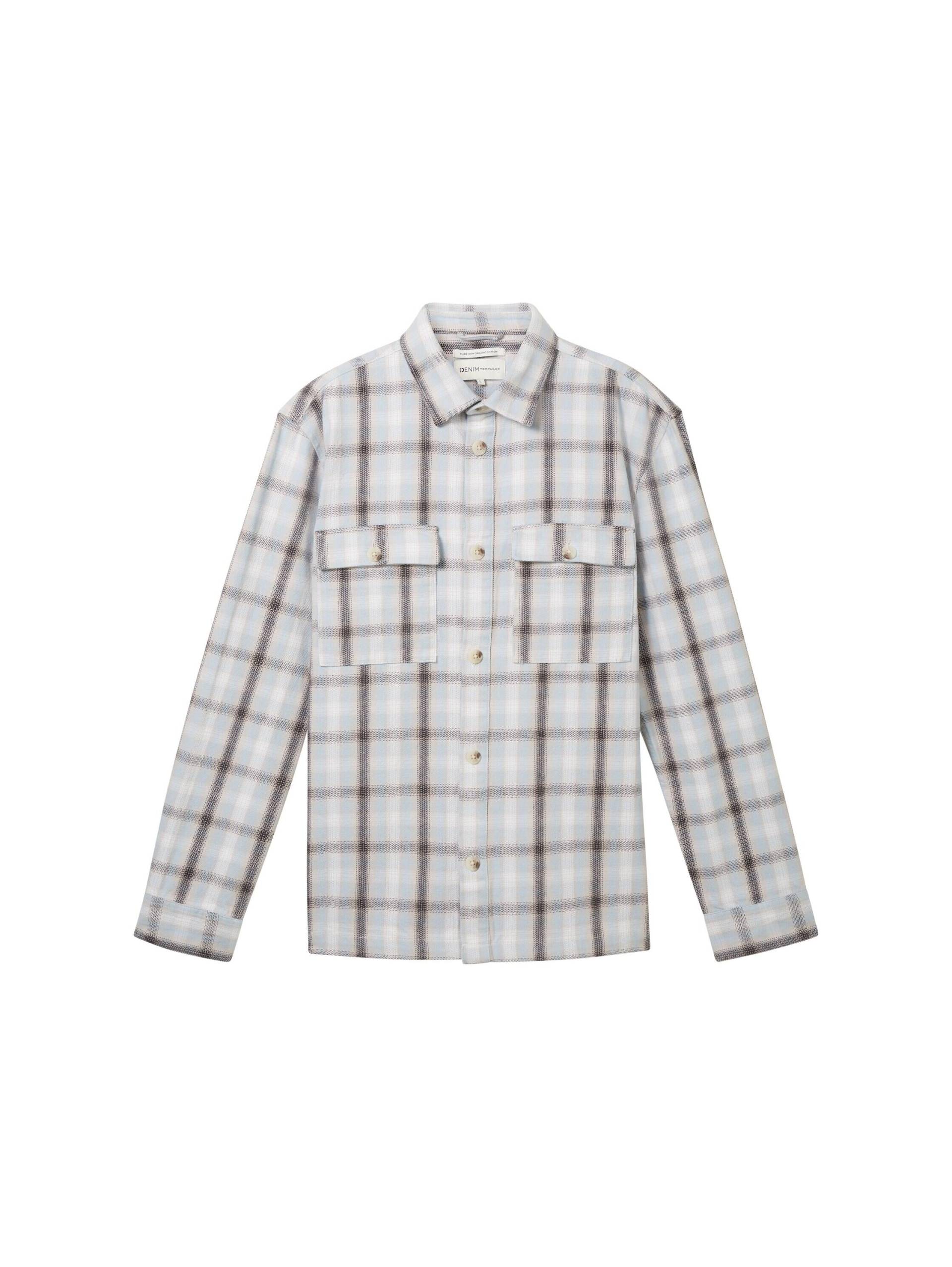 Denim Tom Tailor - Overshirt mit Karomuster blue bold check - Gr. - L von Denim Tom Tailor