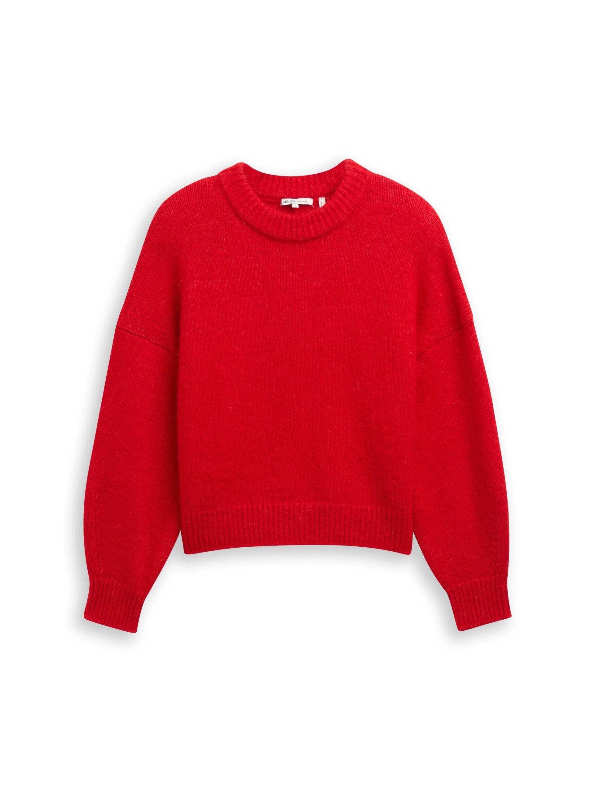 Denim Tom Tailor - Oversize Strickpullover brilliant red - Gr. - L von Denim Tom Tailor