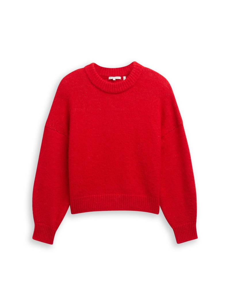 Denim Tom Tailor - Oversize Strickpullover brilliant red - Gr. - L von Denim Tom Tailor