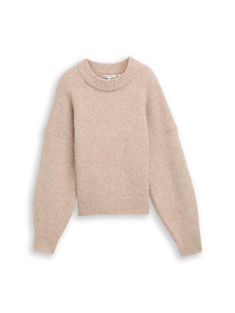 Denim Tom Tailor - Oversize Strickpullover cosy beige melange - Gr. - L von Denim Tom Tailor
