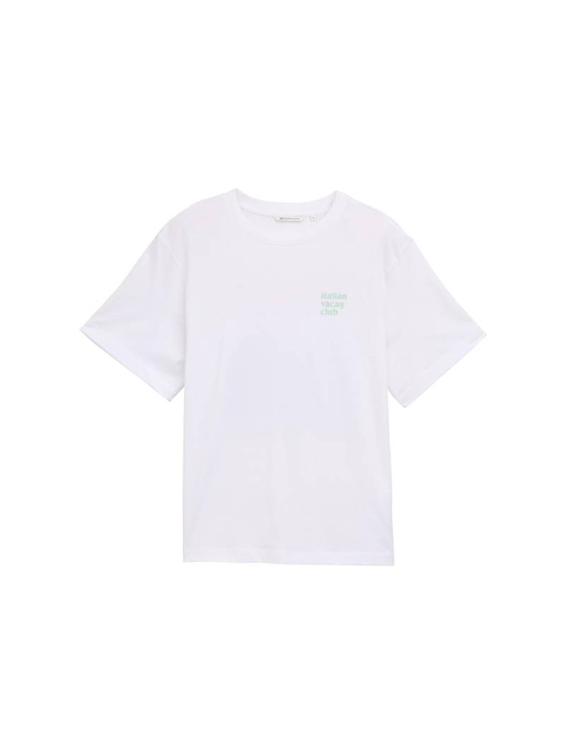 Denim Tom Tailor - Oversize T-Shirt mit Print white - Gr. - XL von Denim Tom Tailor