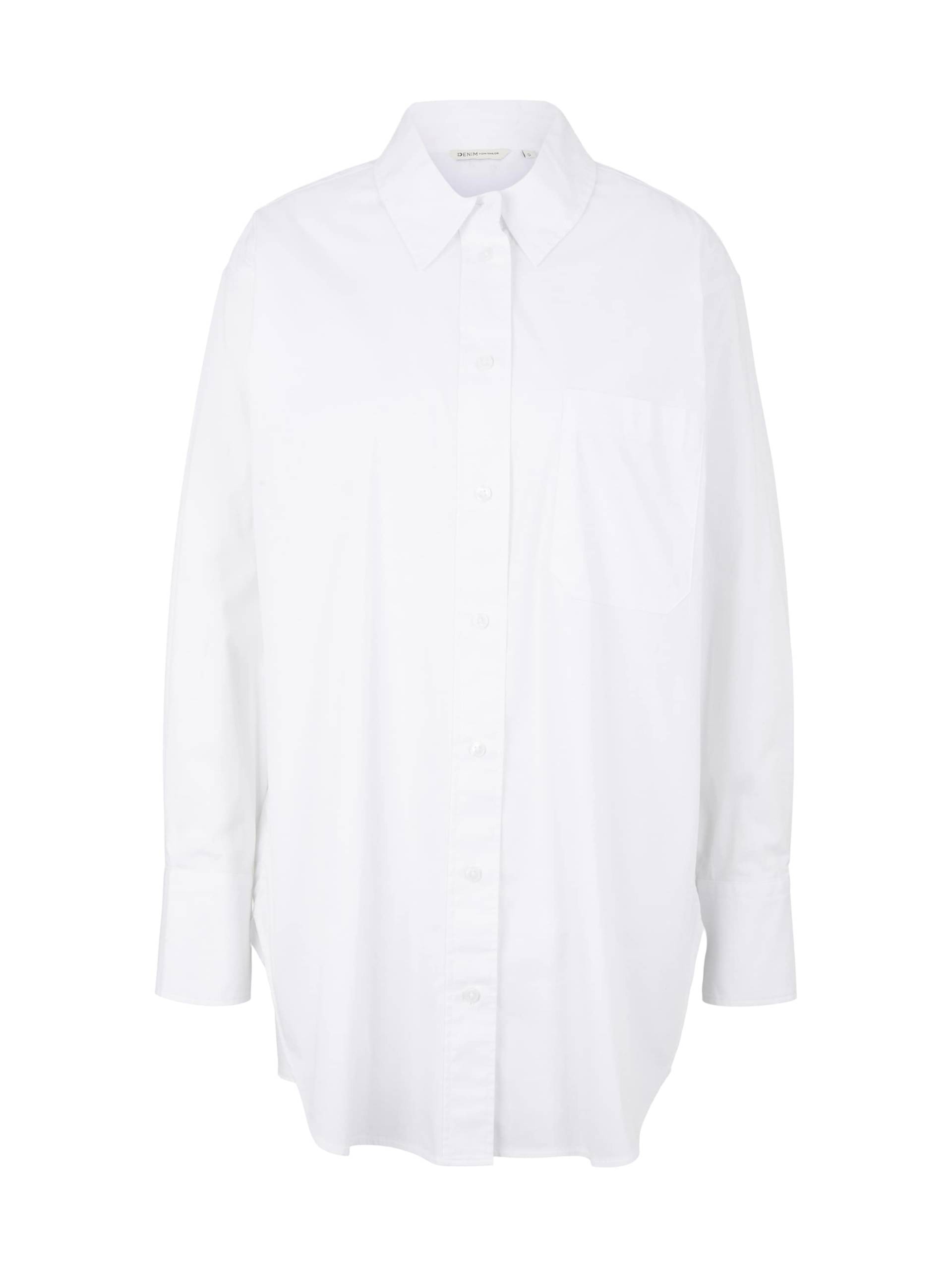 Denim Tom Tailor - Oversized Hemd white - Gr. - L von Denim Tom Tailor