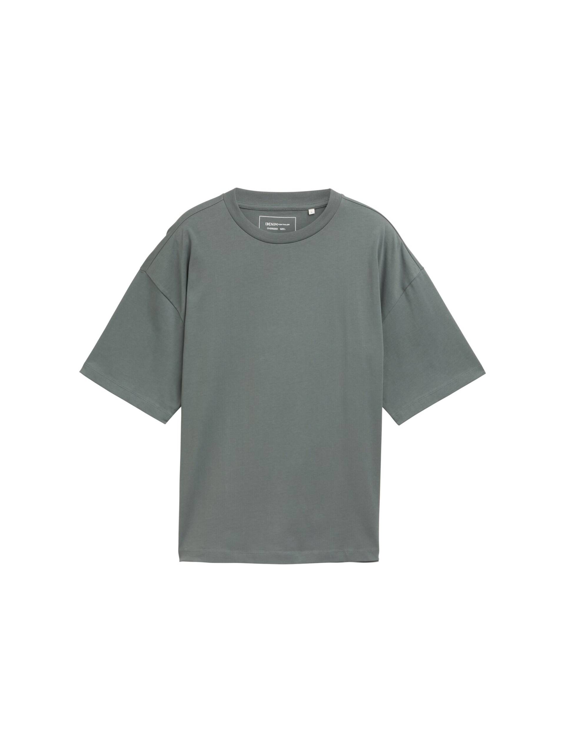 Denim Tom Tailor - Oversized T-Shirt washed jasper green - Gr. - M von Denim Tom Tailor