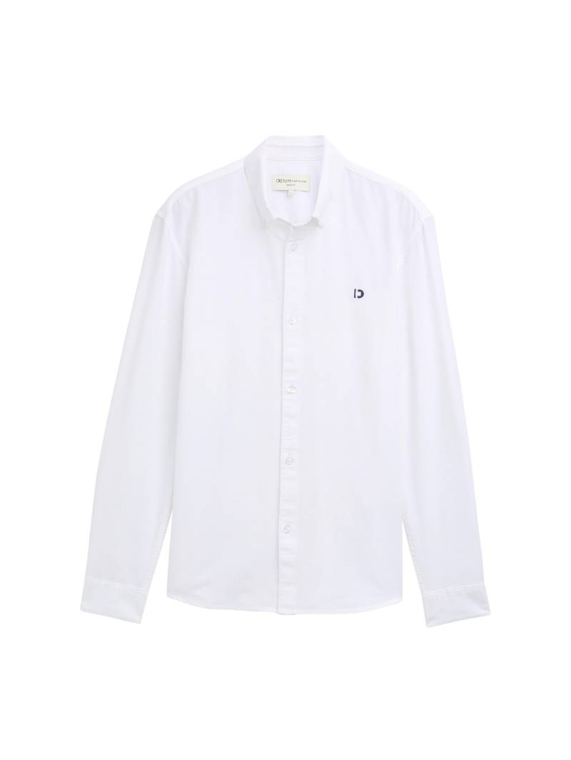 Denim Tom Tailor - Oxford Hemd mit Logo-Stickerei white - Gr. - XL von Denim Tom Tailor