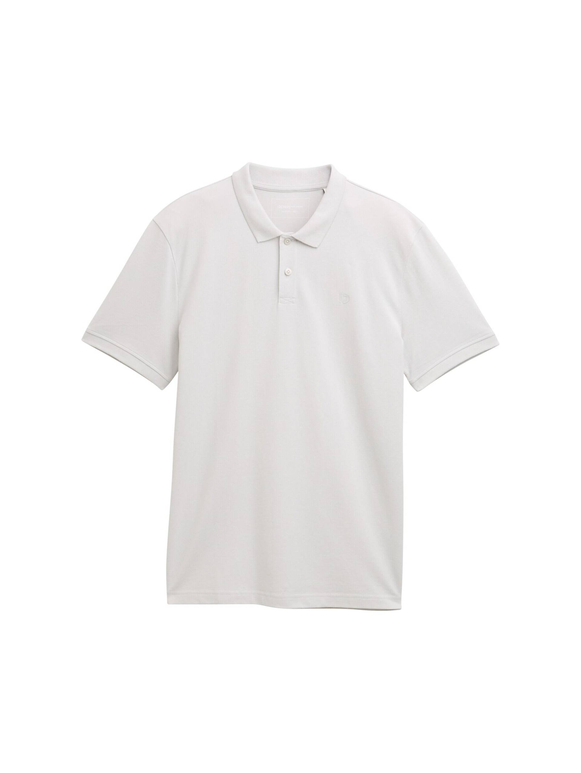Denim Tom Tailor - Piqué Poloshirt aus Baumwolle chalk grey - Gr. - XXL von Denim Tom Tailor