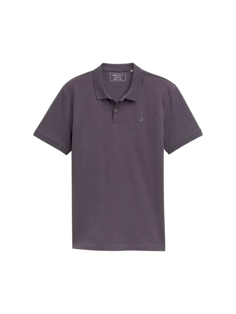 Denim Tom Tailor - Piqué Poloshirt aus Baumwolle pavement grey - Gr. - S von Denim Tom Tailor