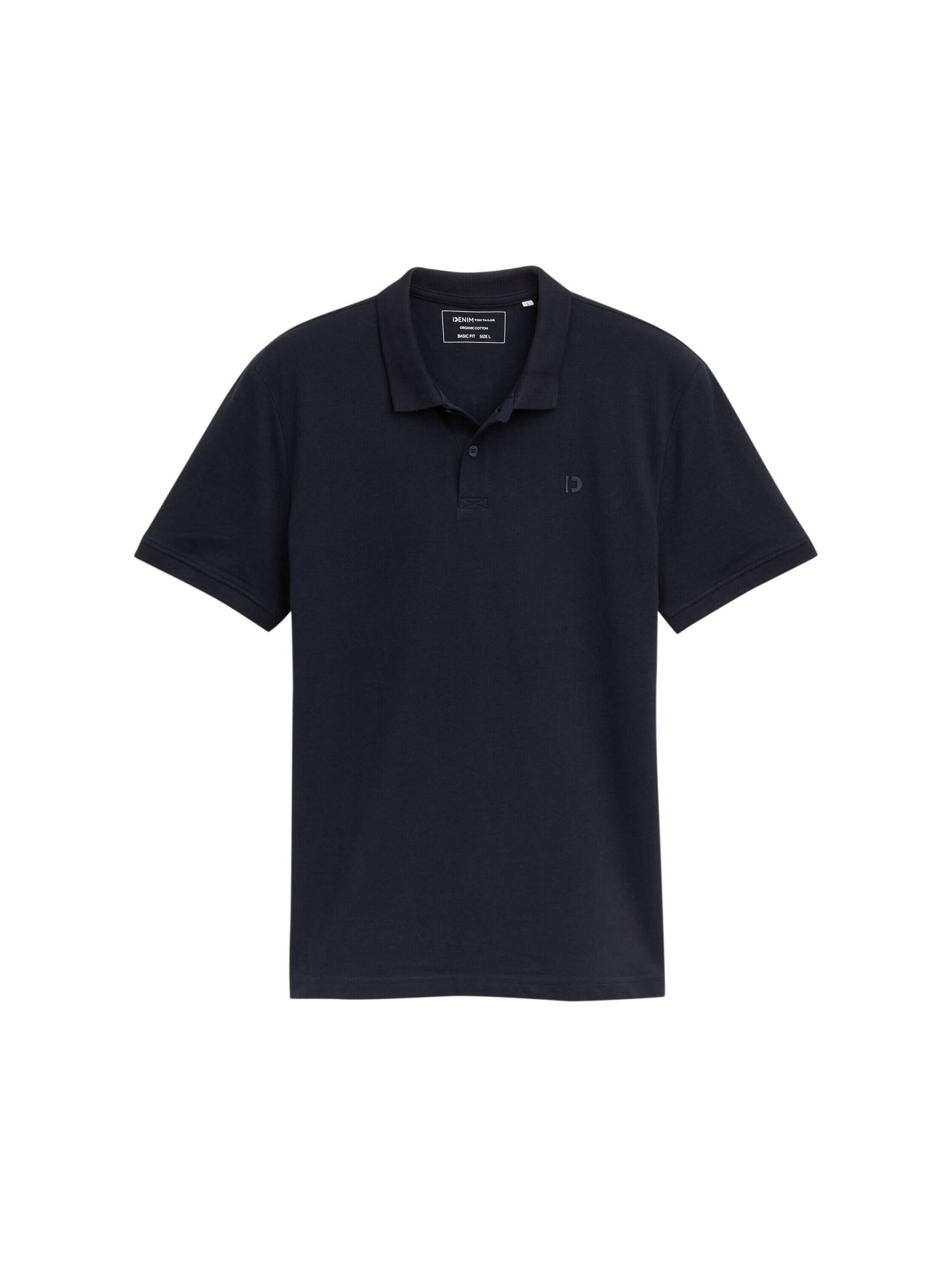 Denim Tom Tailor - Piqué Poloshirt aus Baumwolle sky captain blue - Gr. - S von Denim Tom Tailor