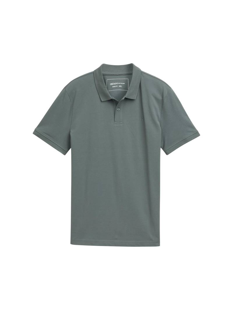 Denim Tom Tailor - Piqué Poloshirt aus Baumwolle washed jasper green - Gr. - XXL von Denim Tom Tailor
