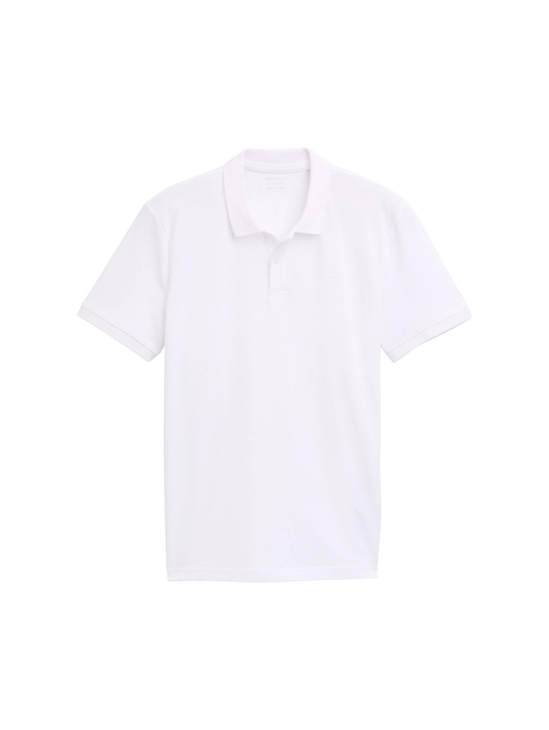 Denim Tom Tailor - Piqué Poloshirt aus Baumwolle white - Gr. - XXL von Denim Tom Tailor