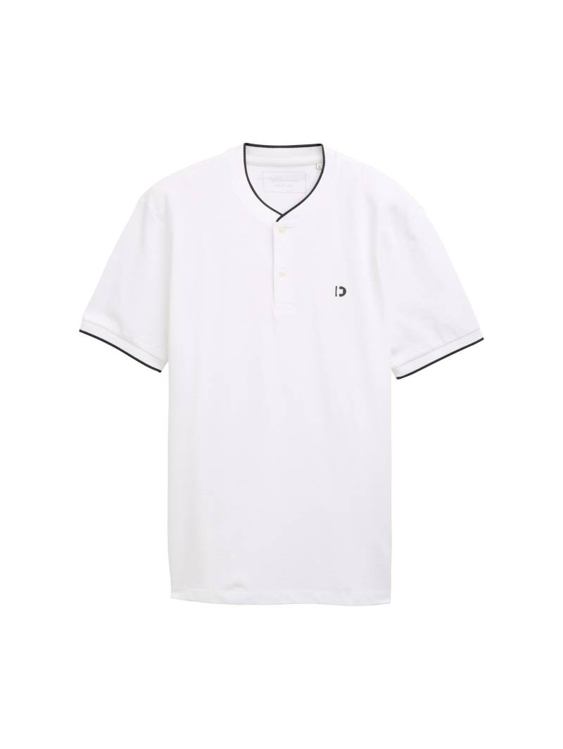 Denim Tom Tailor - Poloshirt mit Bomberkragen white - Gr. - L von Denim Tom Tailor