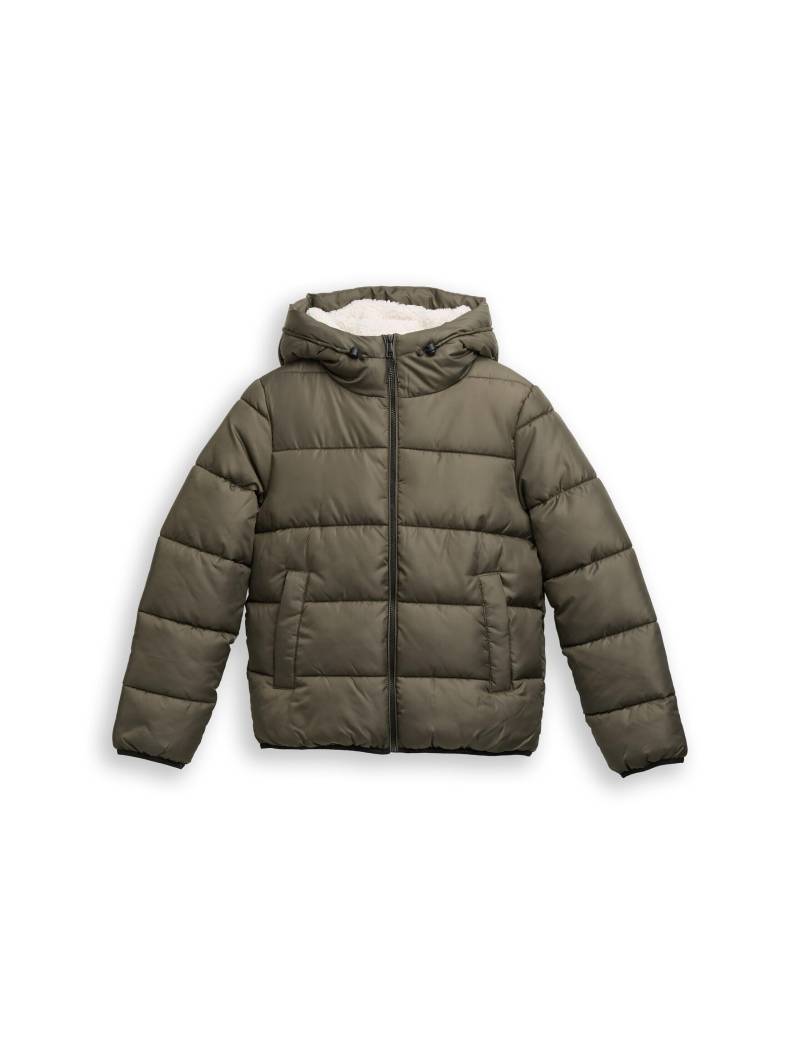 Denim Tom Tailor - Puffer-Jacke mit Kapuze grape leaf green - Gr. - M von Denim Tom Tailor